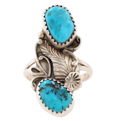 Navajo Sterling Turquoise Ring Sz 7 / 4.8g