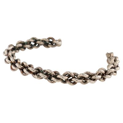 Caroline Tsosie Navajo Sterling Twisted Coil Cuff Bracelet. Caroline Tsosie Navajo Handmade 