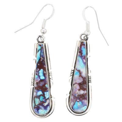 Steve Francisco Sterling Dahlia Turquoise Earrings. Steve Francisco Sterling Multicolor Dahlia 