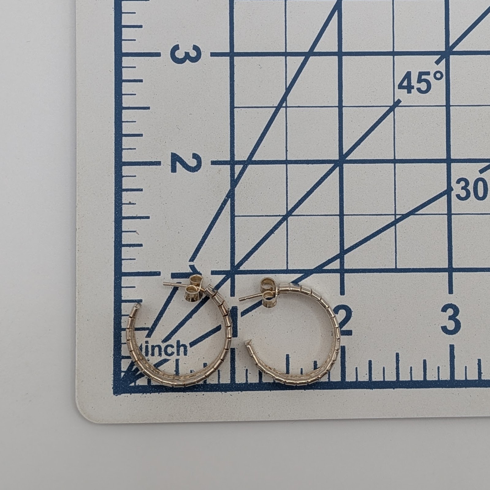 Sterling Etched Hoop Earrings