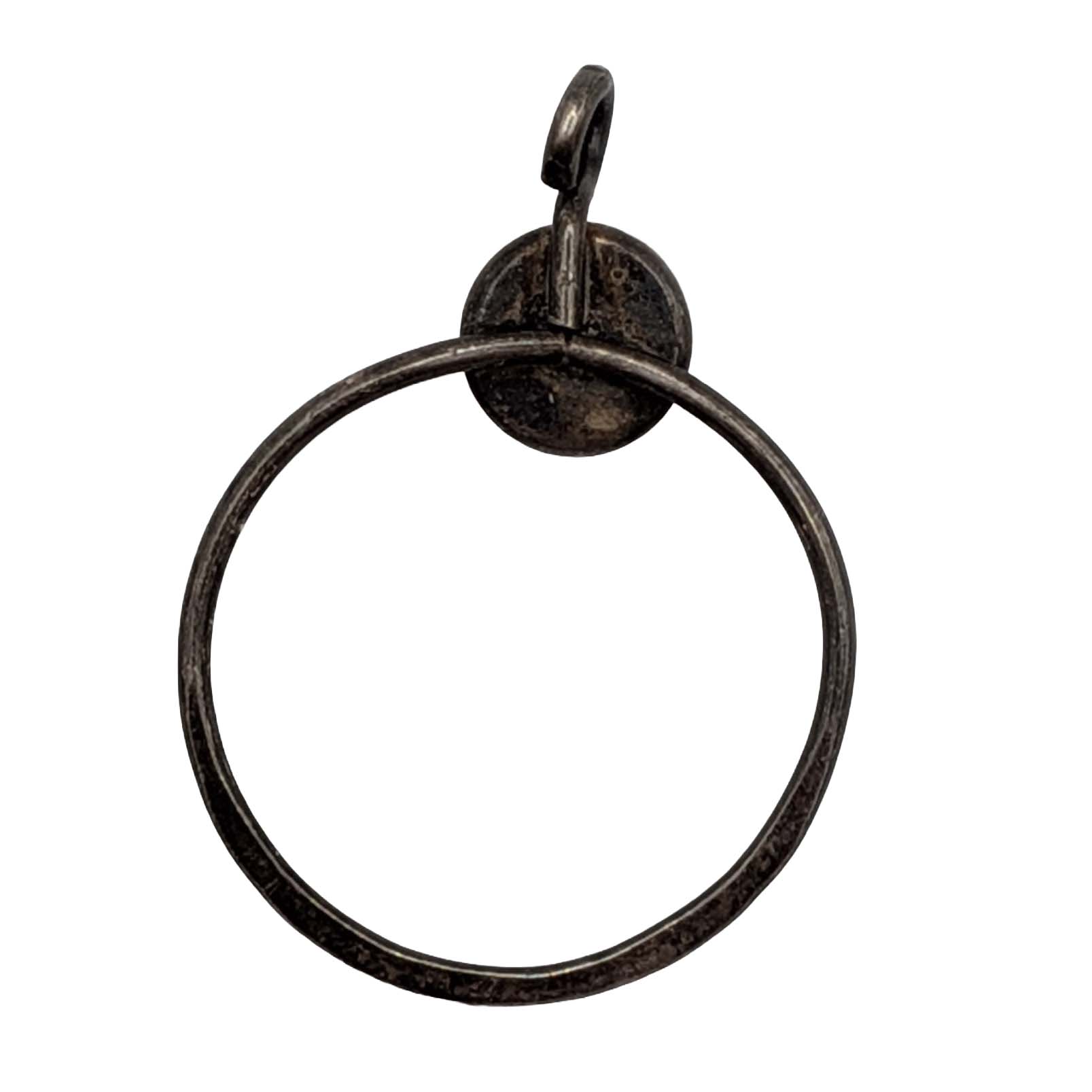 Sterling Silver Opal Open Circle Pendant