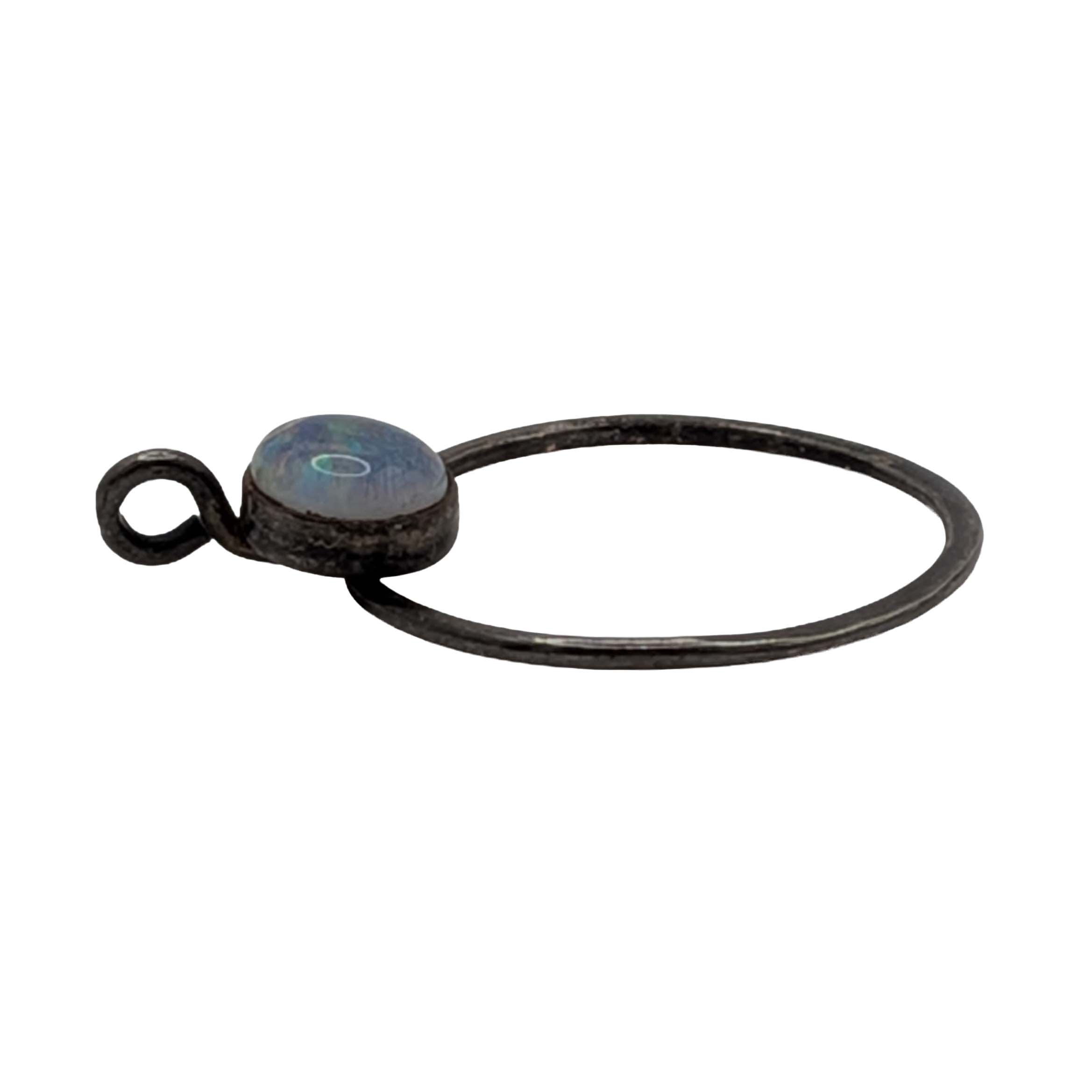 Sterling Silver Opal Open Circle Pendant