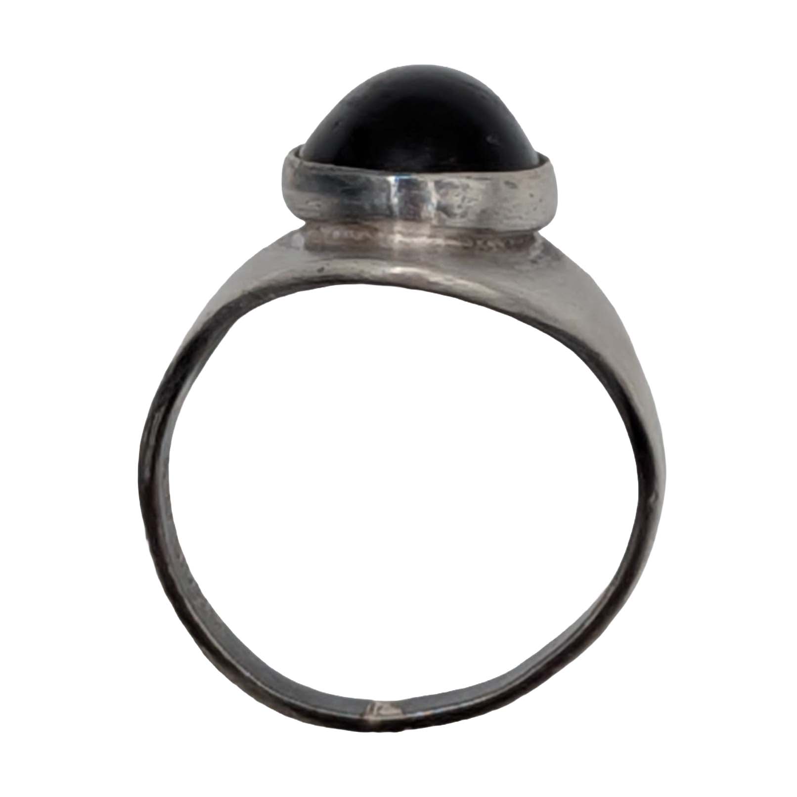Signed Sterling Silver Black Onyx Ring Sz. 3.5
