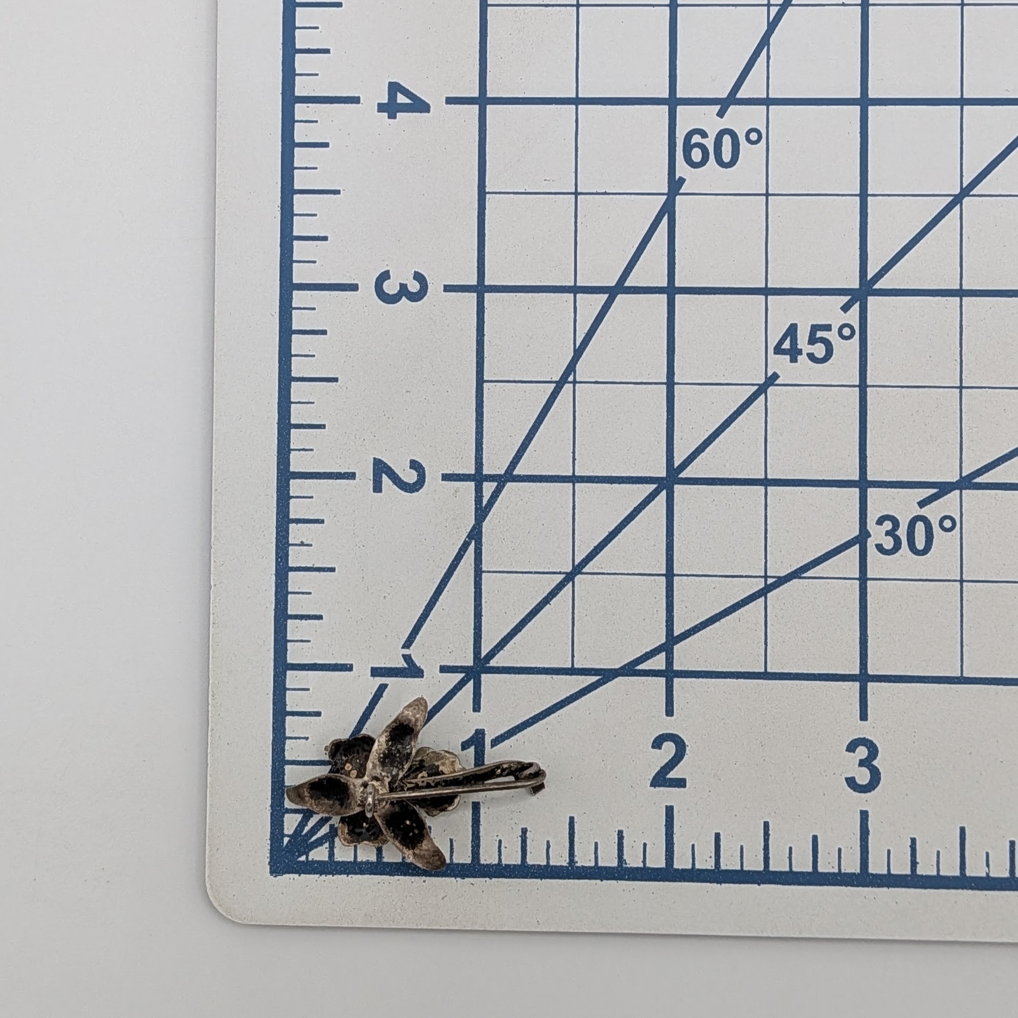 Sterling Silver Orchid Flower Brooch