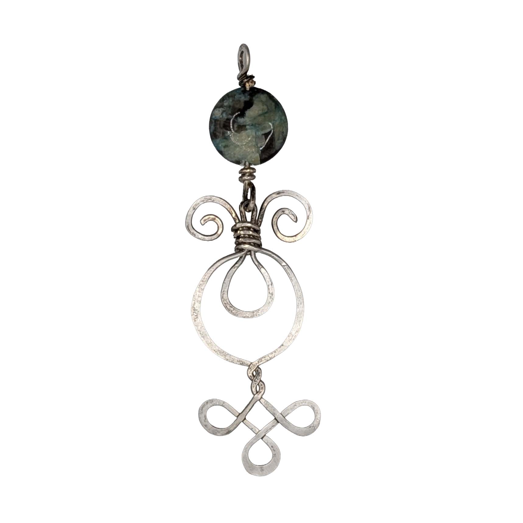 Sterling Silver Chrysoprase Drop Pendant