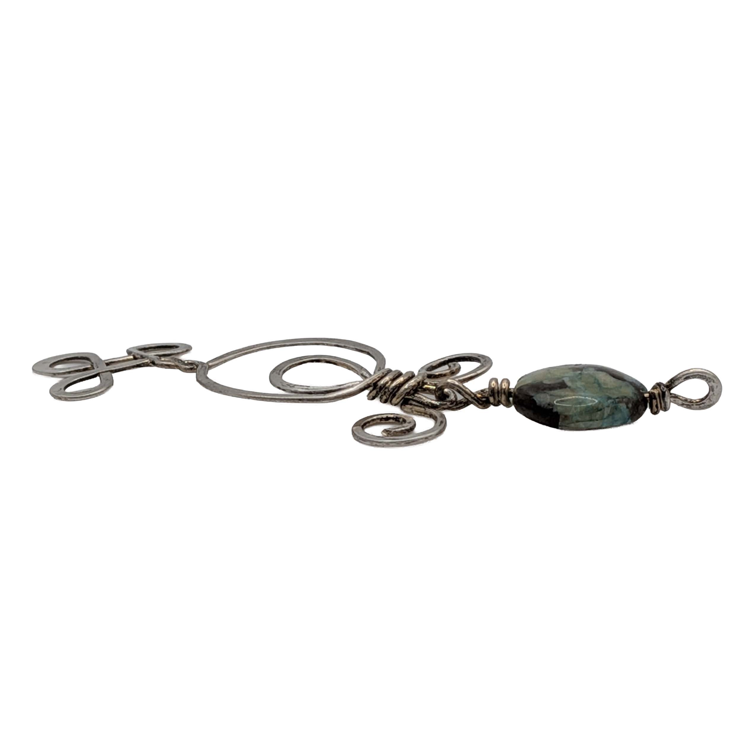 Sterling Silver Chrysoprase Drop Pendant
