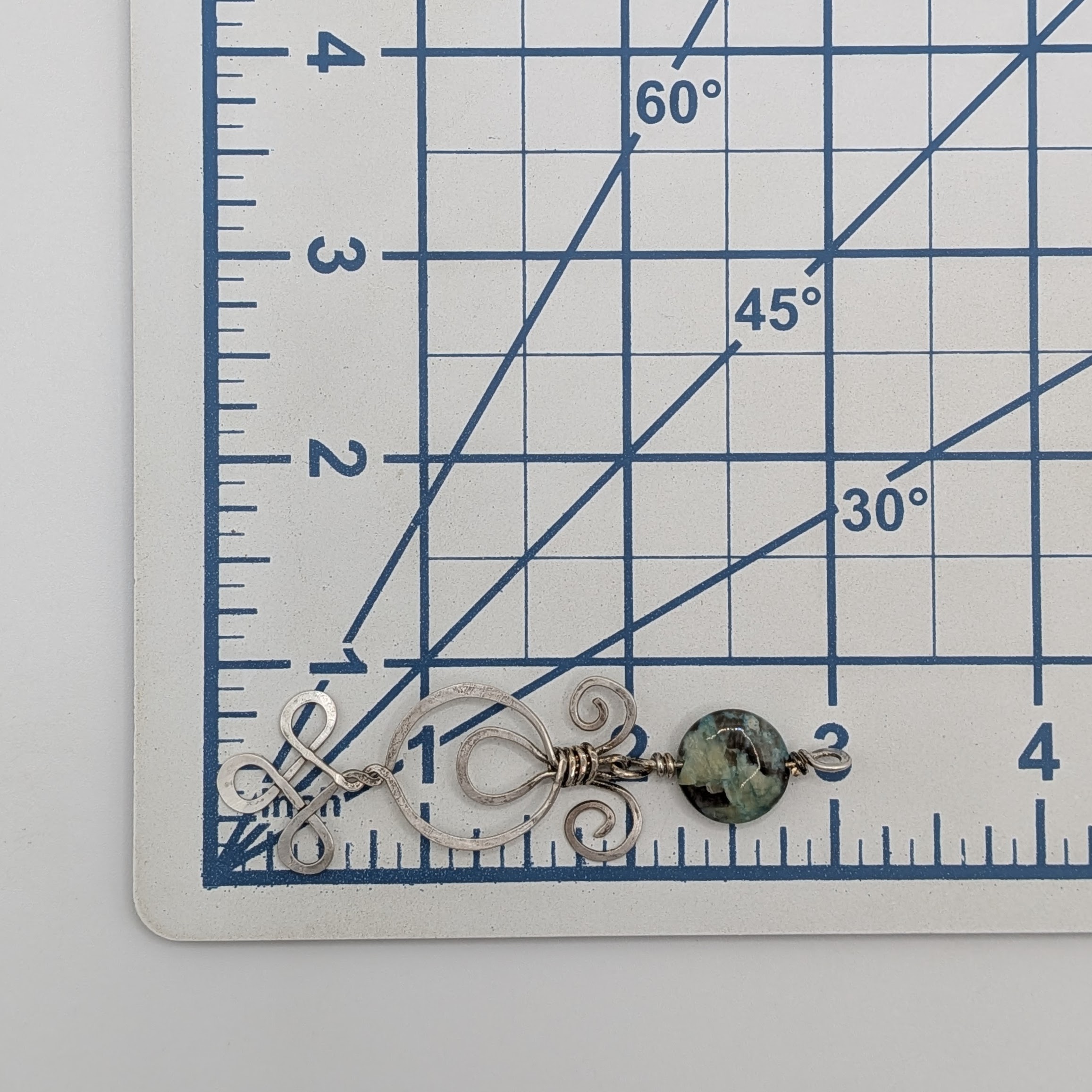 Sterling Silver Chrysoprase Drop Pendant