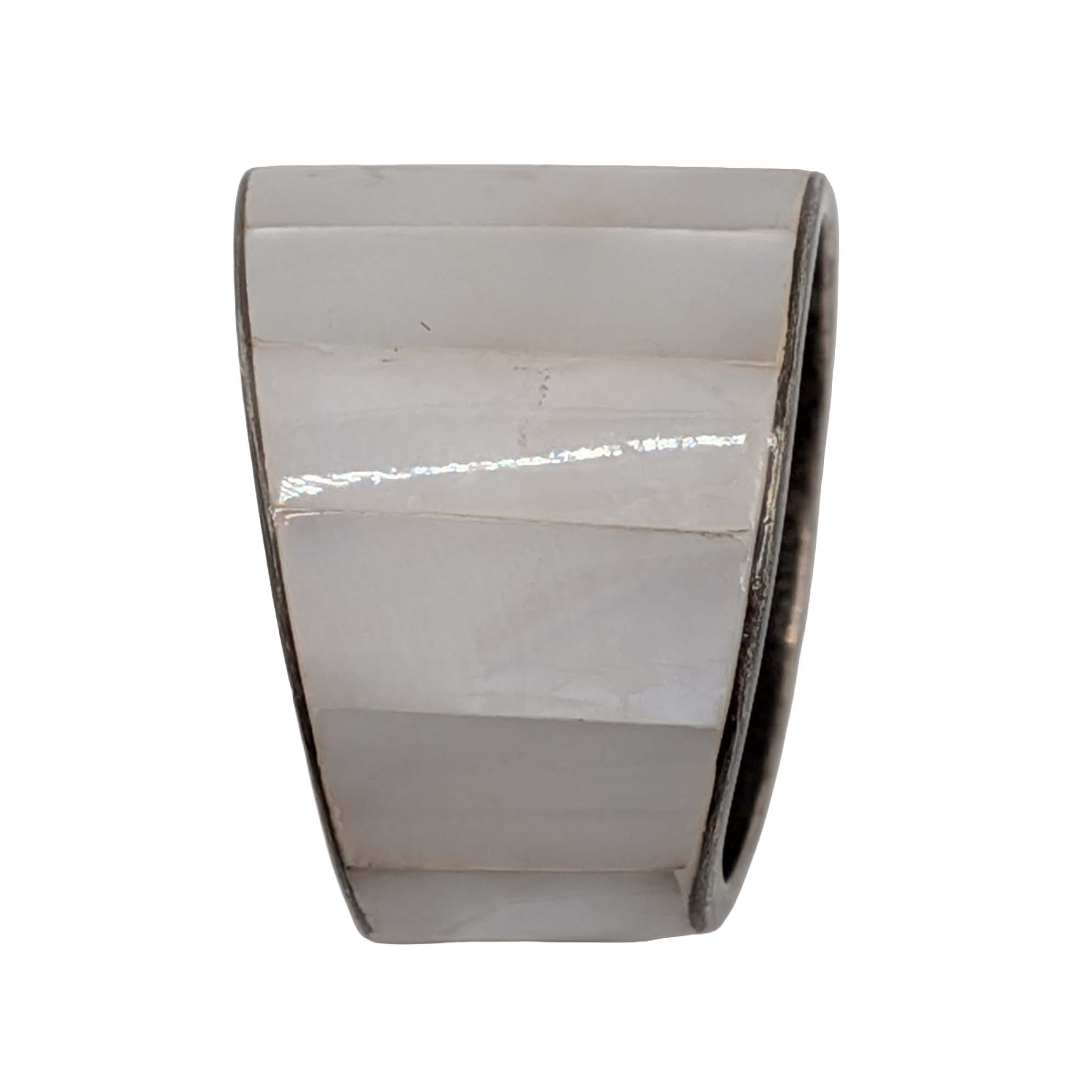 Signed Sterling Silver Mother Of Pearl Ring Sz. 8