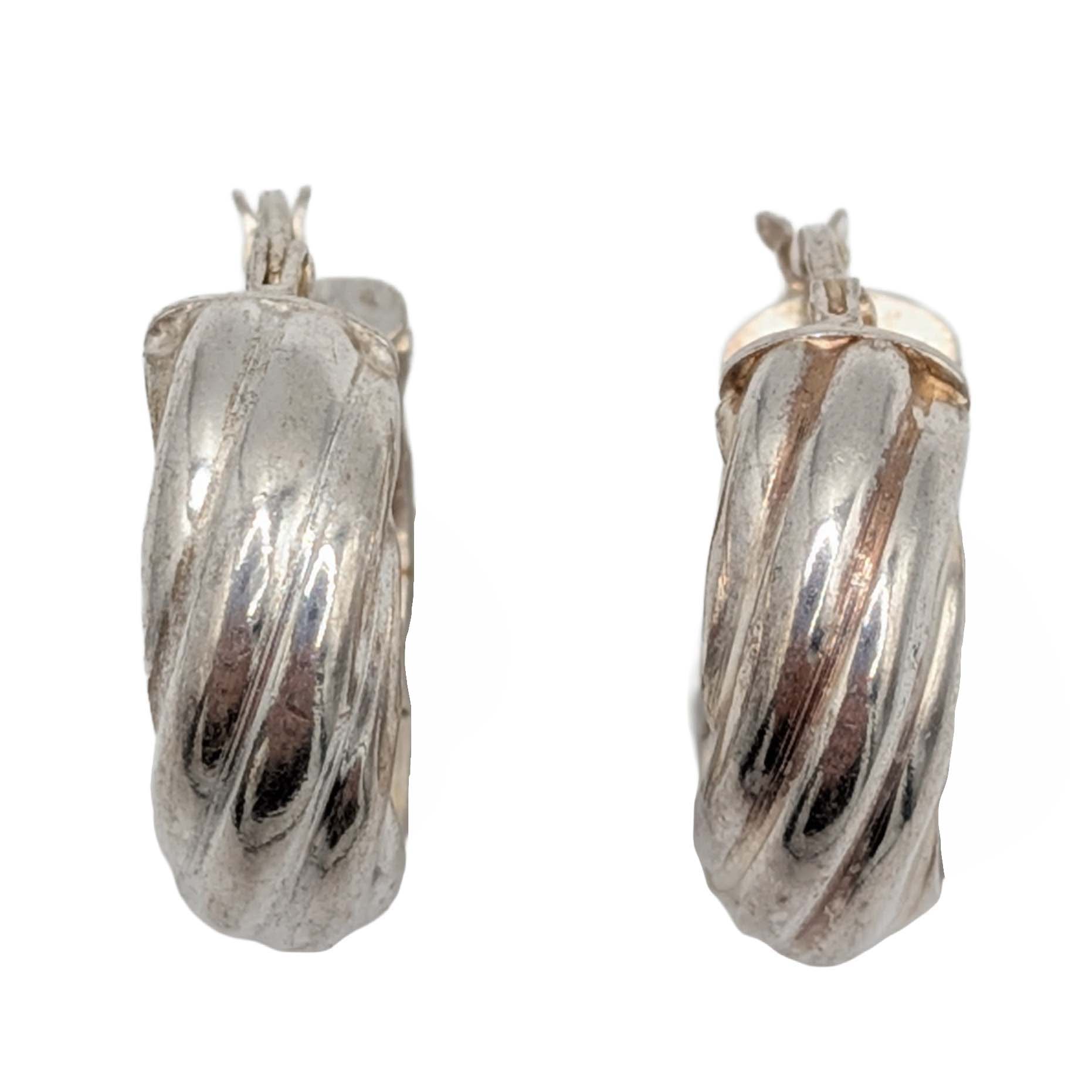 Italian Sterling Silver Twisted Hoop Earrings