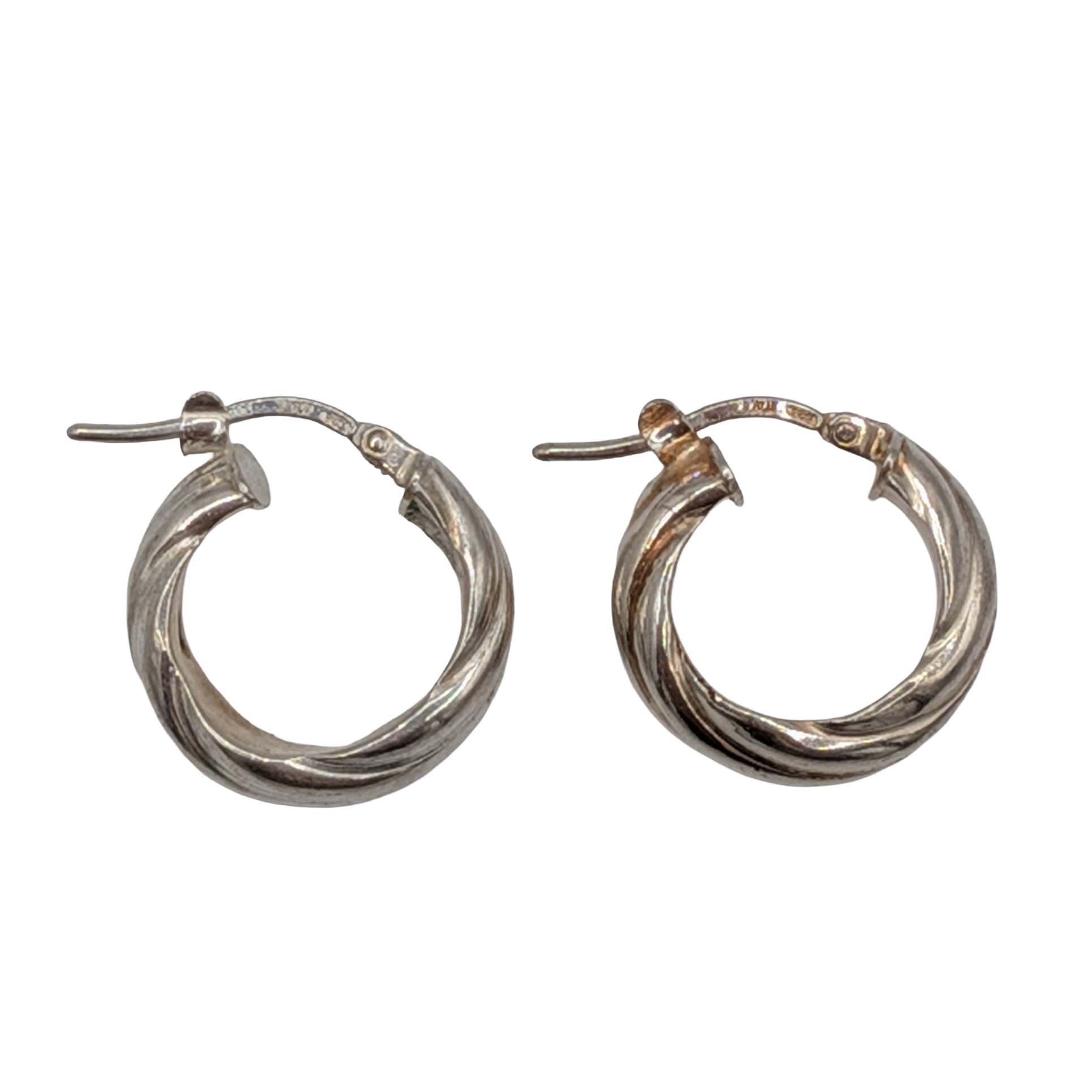 Italian Sterling Silver Twisted Hoop Earrings