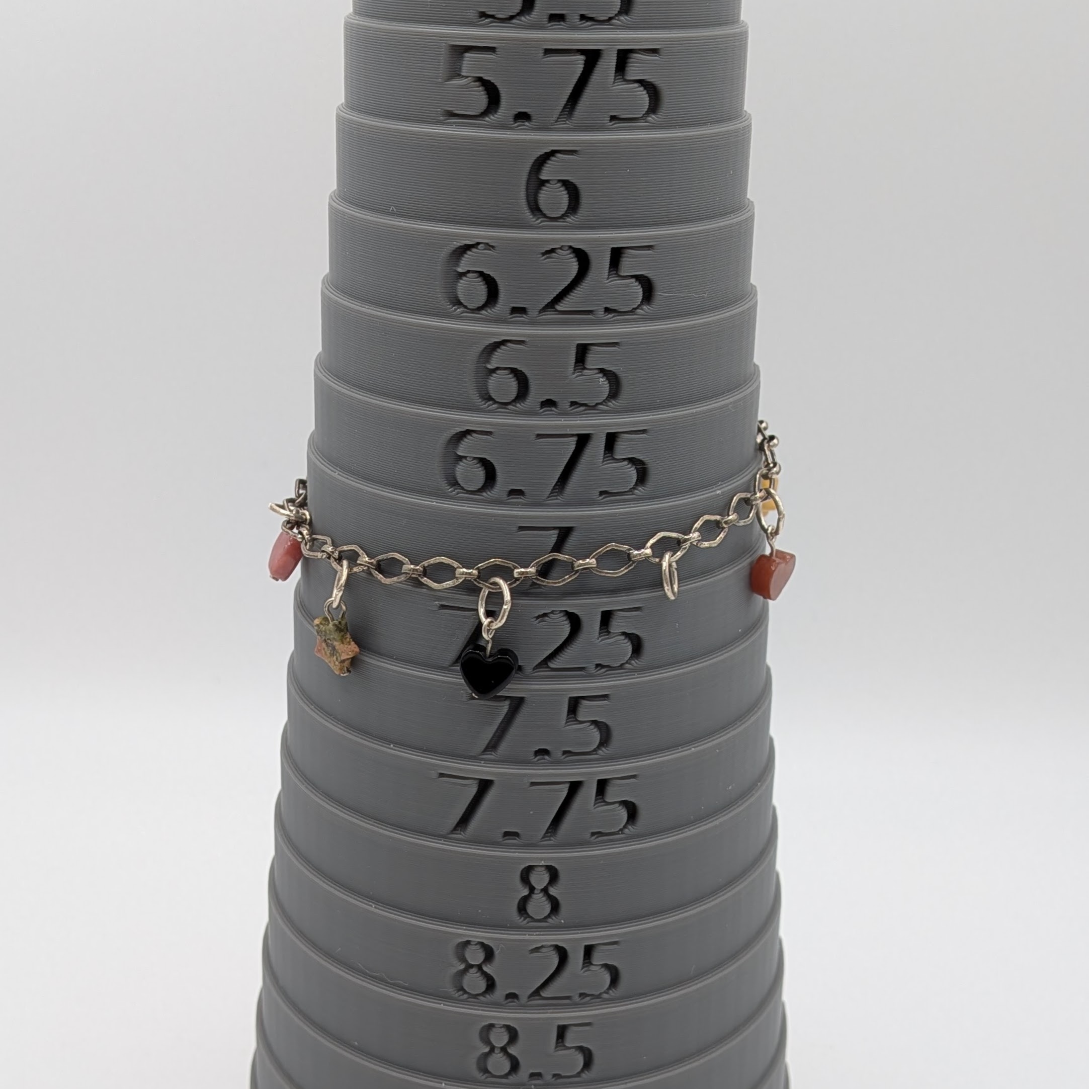 Signed Sterling Silver Multi-Stone Chain Bracelet