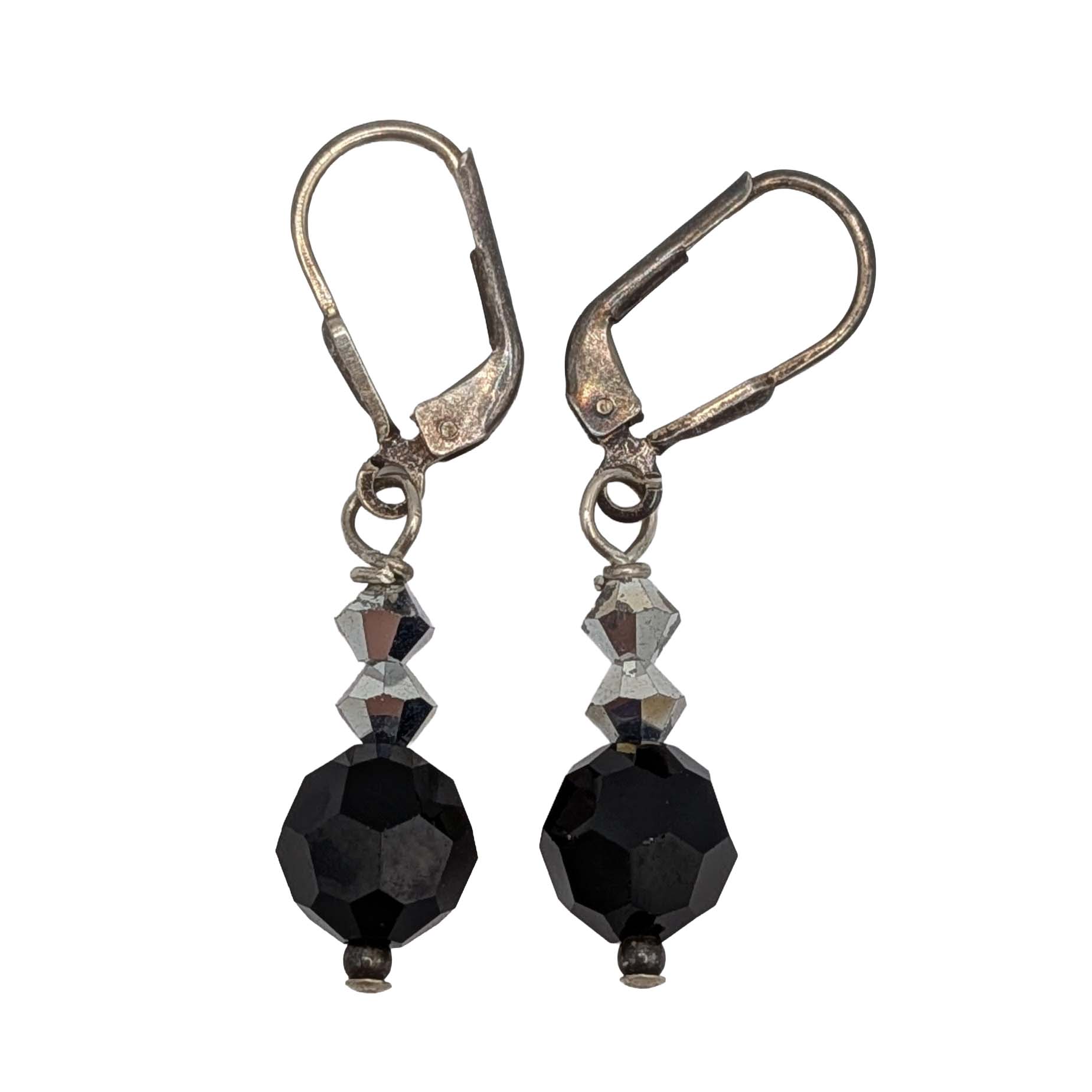 Signed Sterling Silver Beaded Jacket Earrings