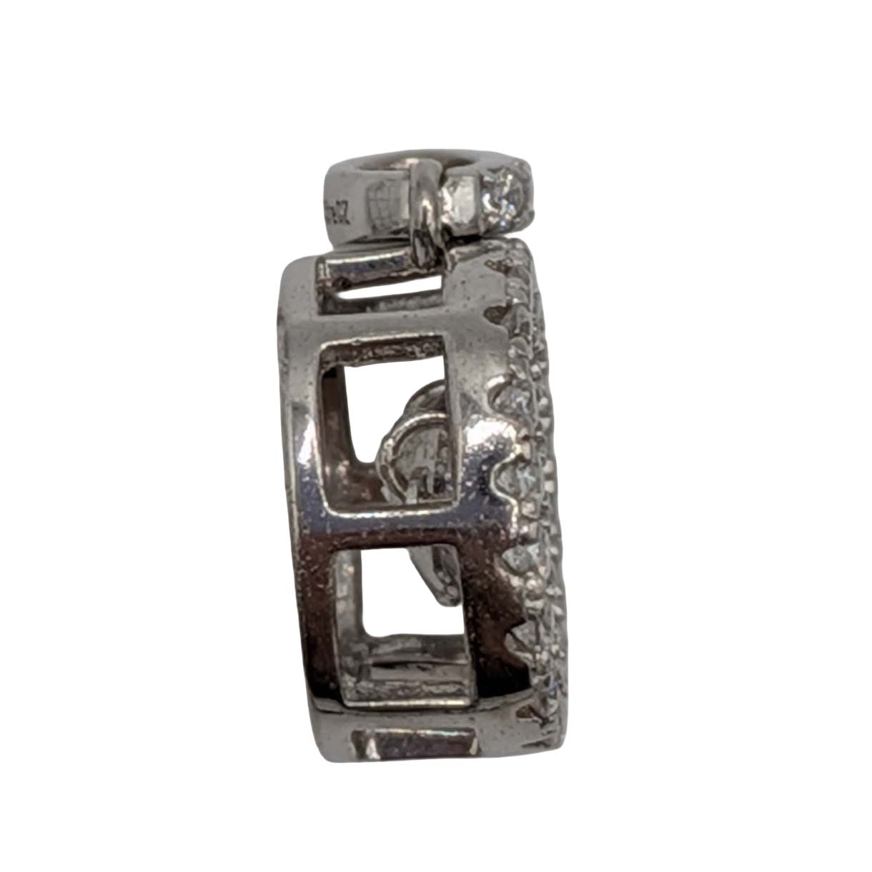 Signed Sterling Silver Cubic Zirconia Pendant