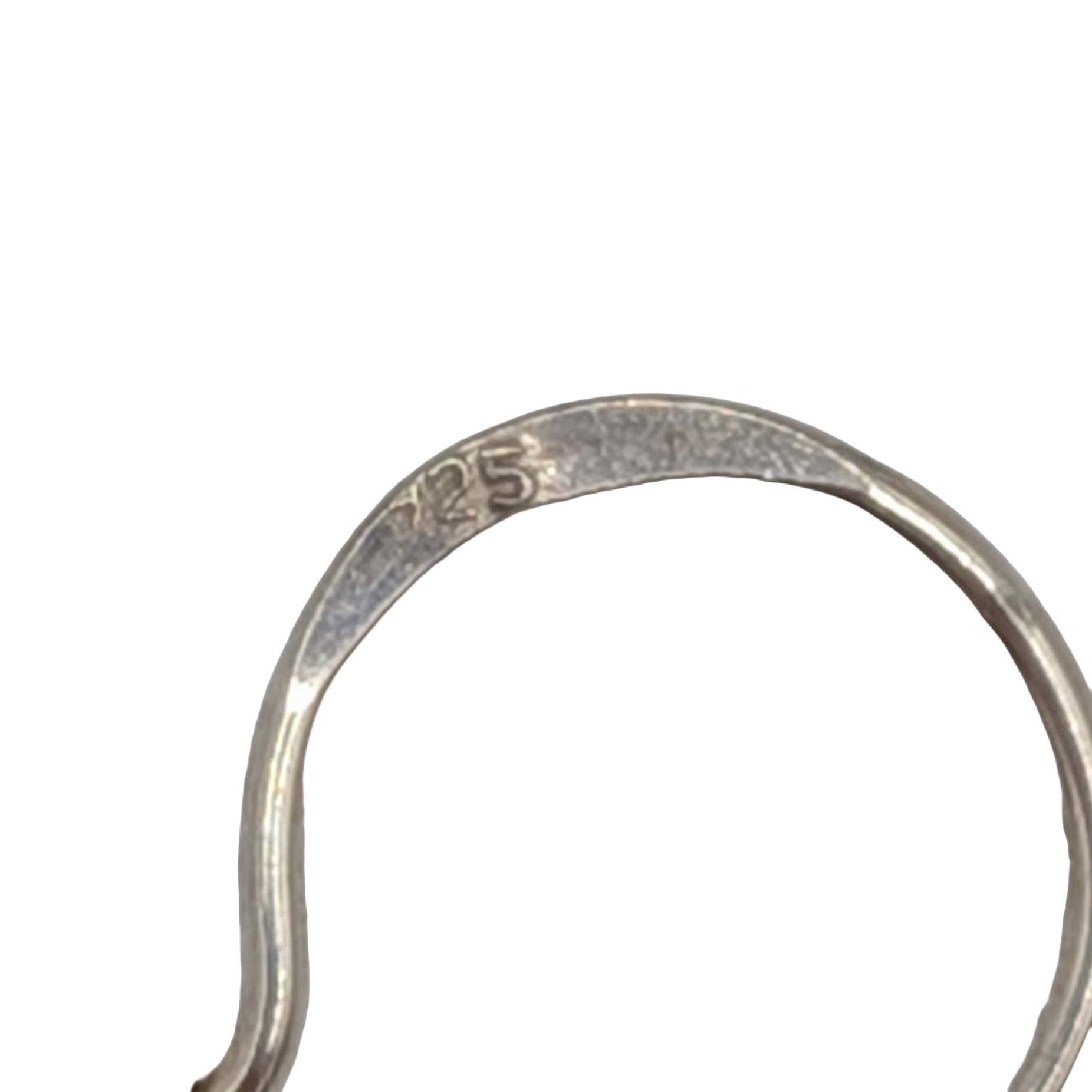Signed Sterling Silver Twisted Stem Drop Earrings