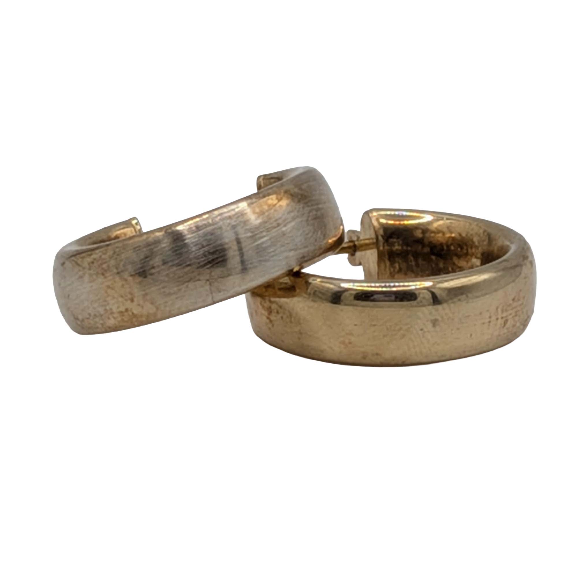 Italian Dyadema Gold Over Sterling Silver Hoop Earrings