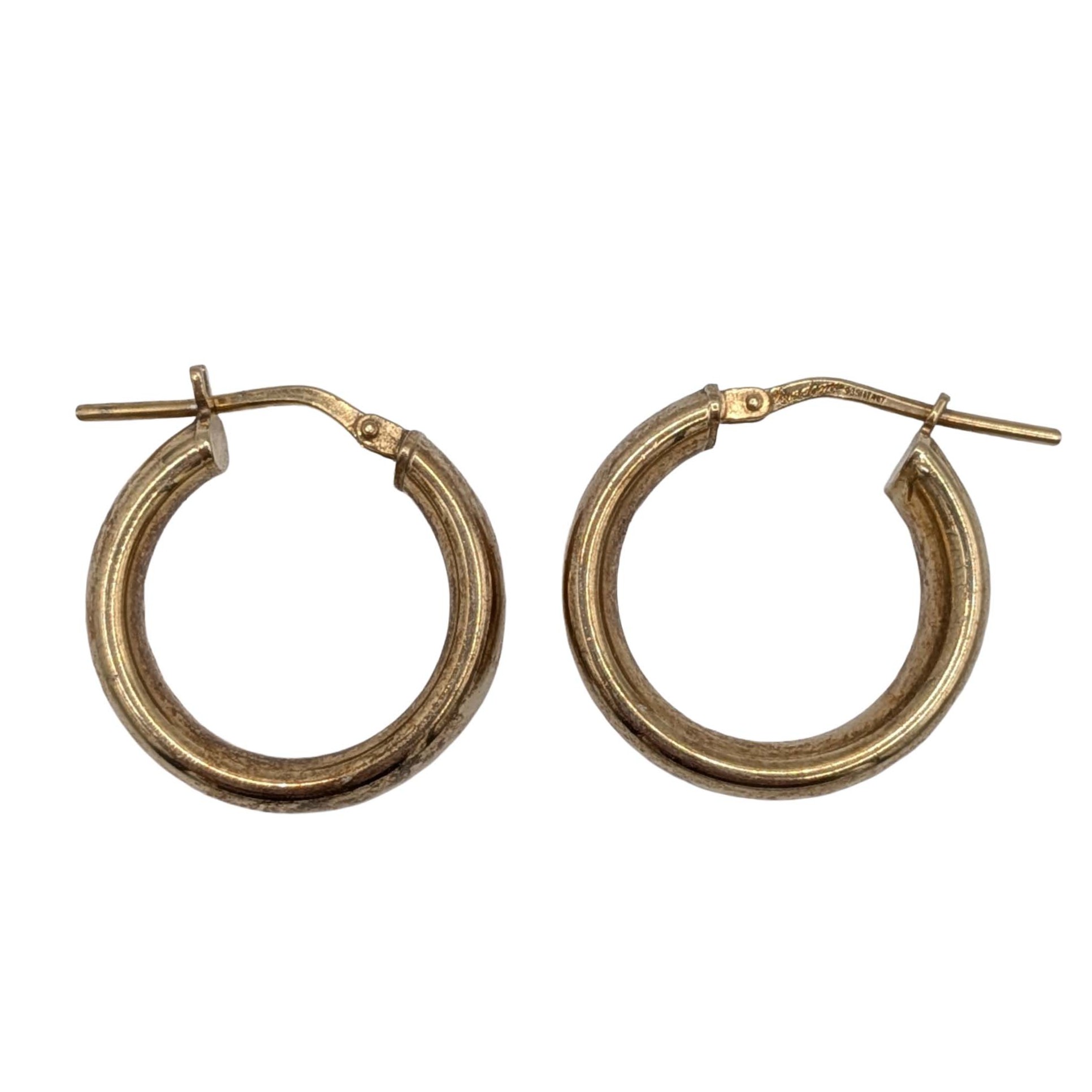 Italian Dyadema Gold Over Sterling Silver Hoop Earrings