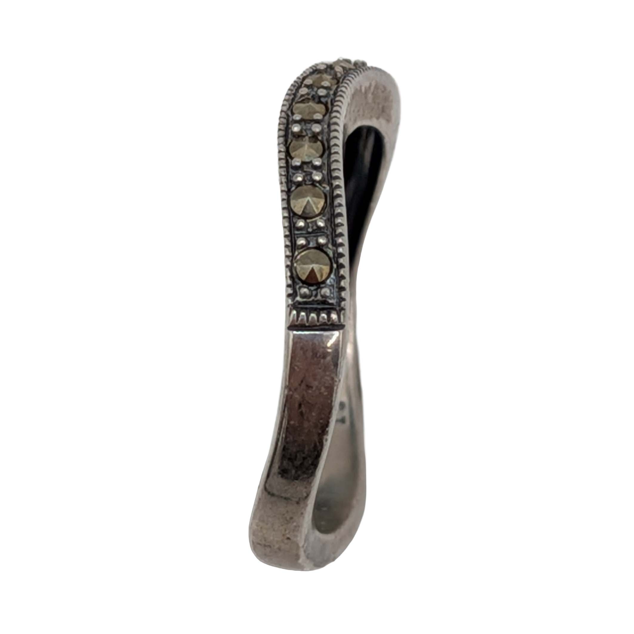 Signed Sterling Silver Marcasite Ring Sz. 7