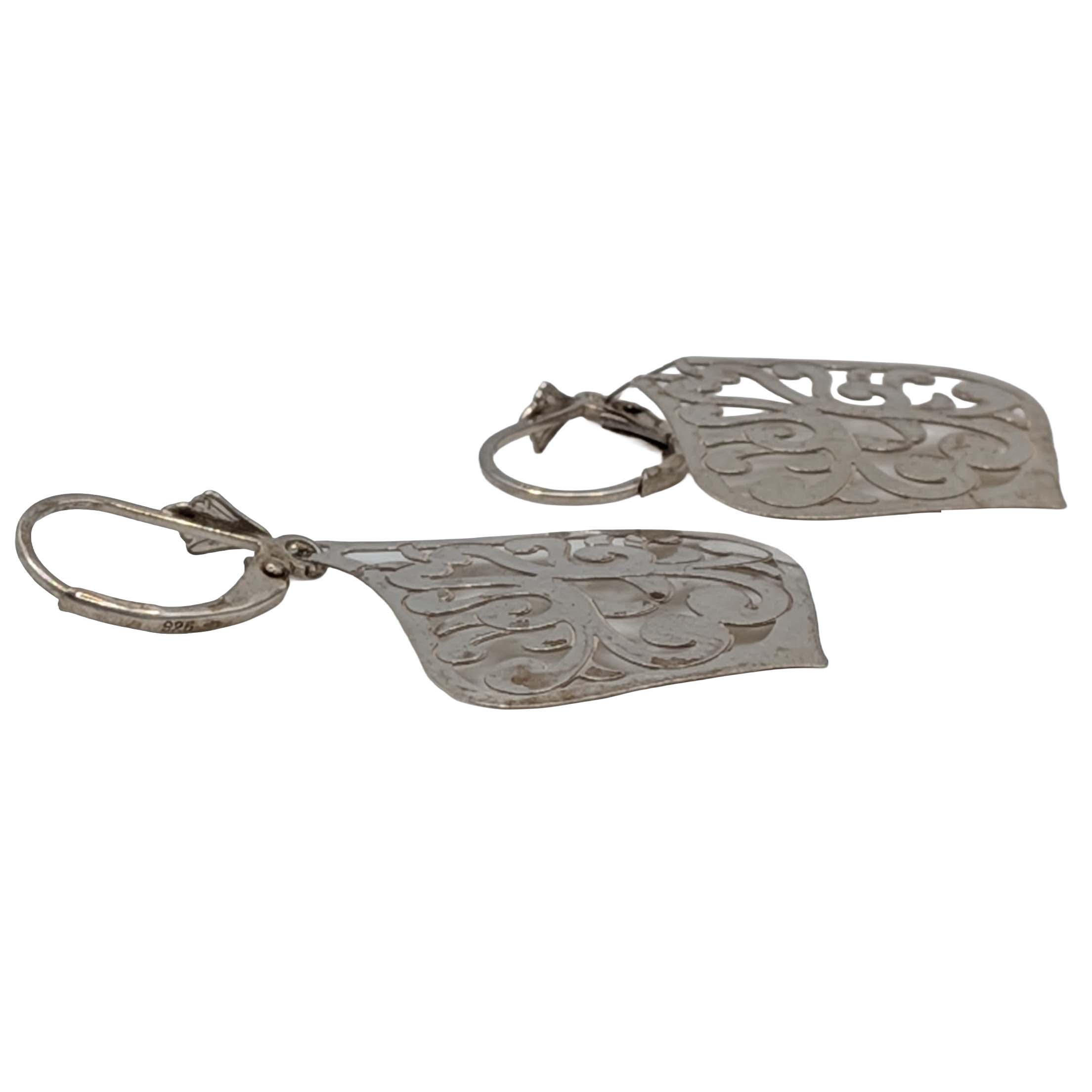 Signed Sterling Filigree Drop Earrings