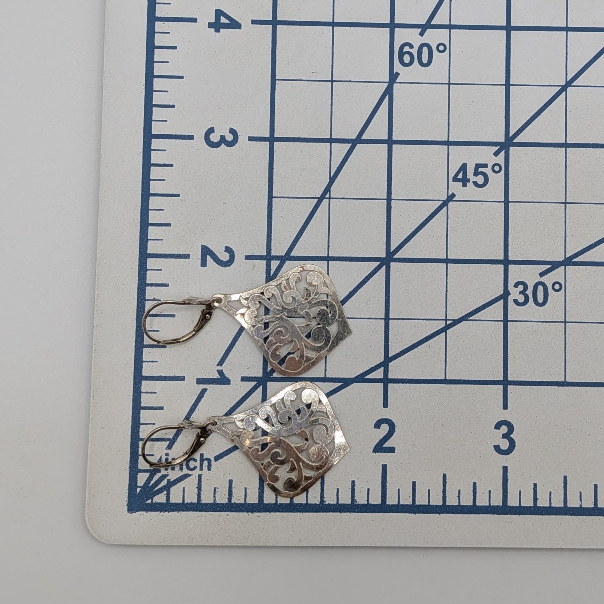 Signed Sterling Filigree Drop Earrings
