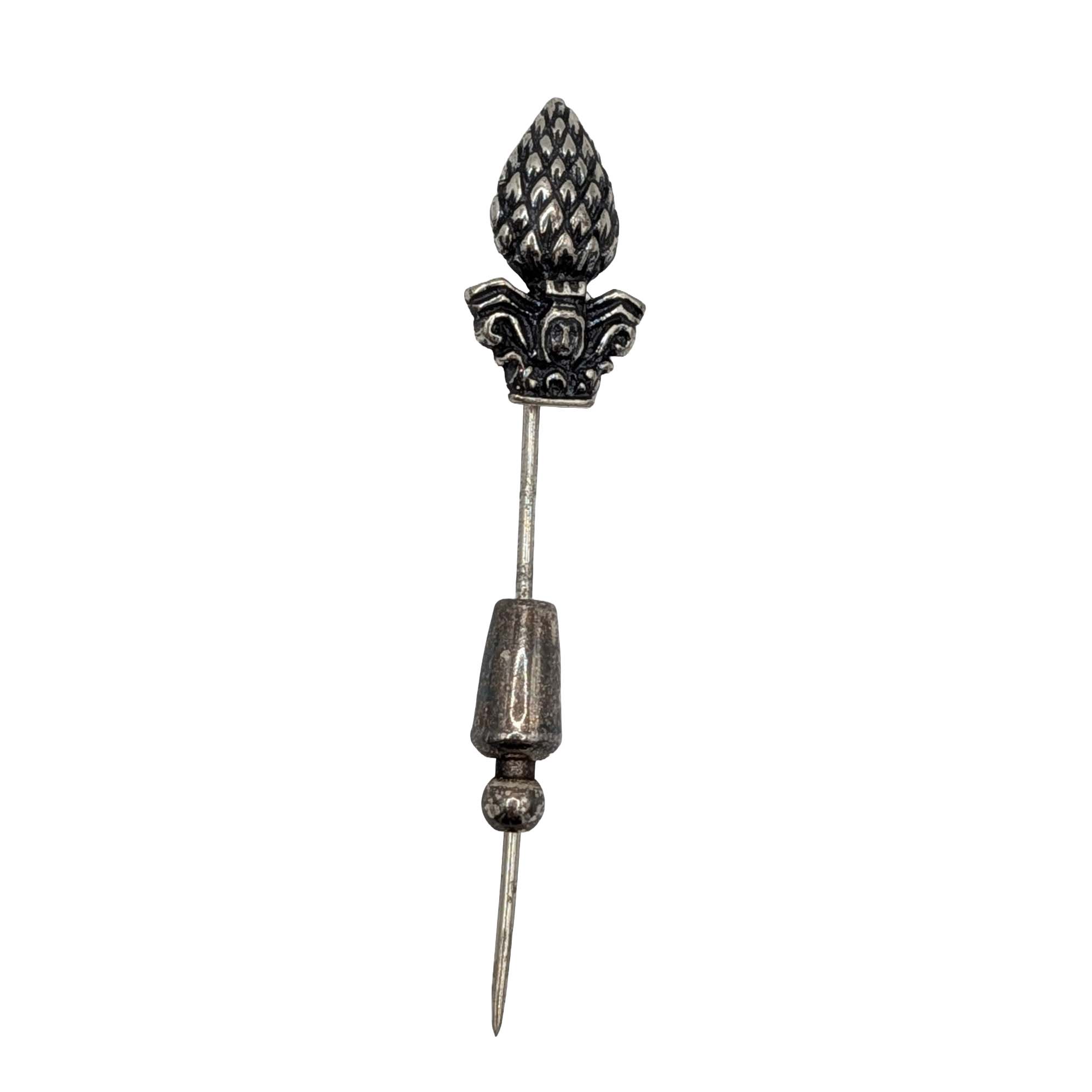 Signed Sterling Silver Decorative Pineapple Pin