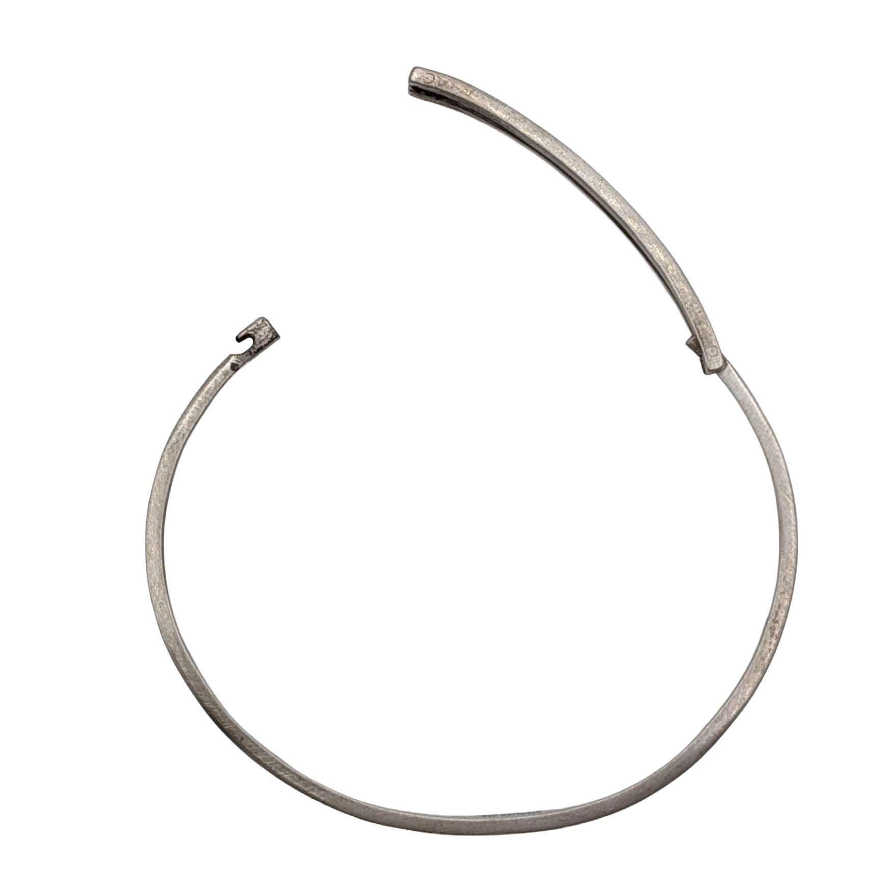 Signed Sterling Silver Two Lines Bangle Bracelet