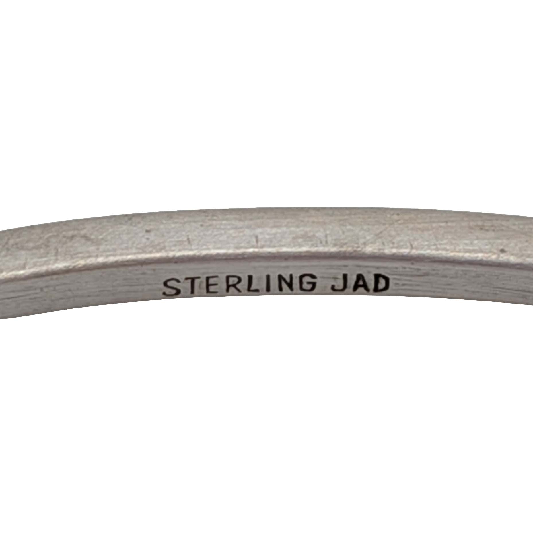 Signed Sterling Silver Two Lines Bangle Bracelet