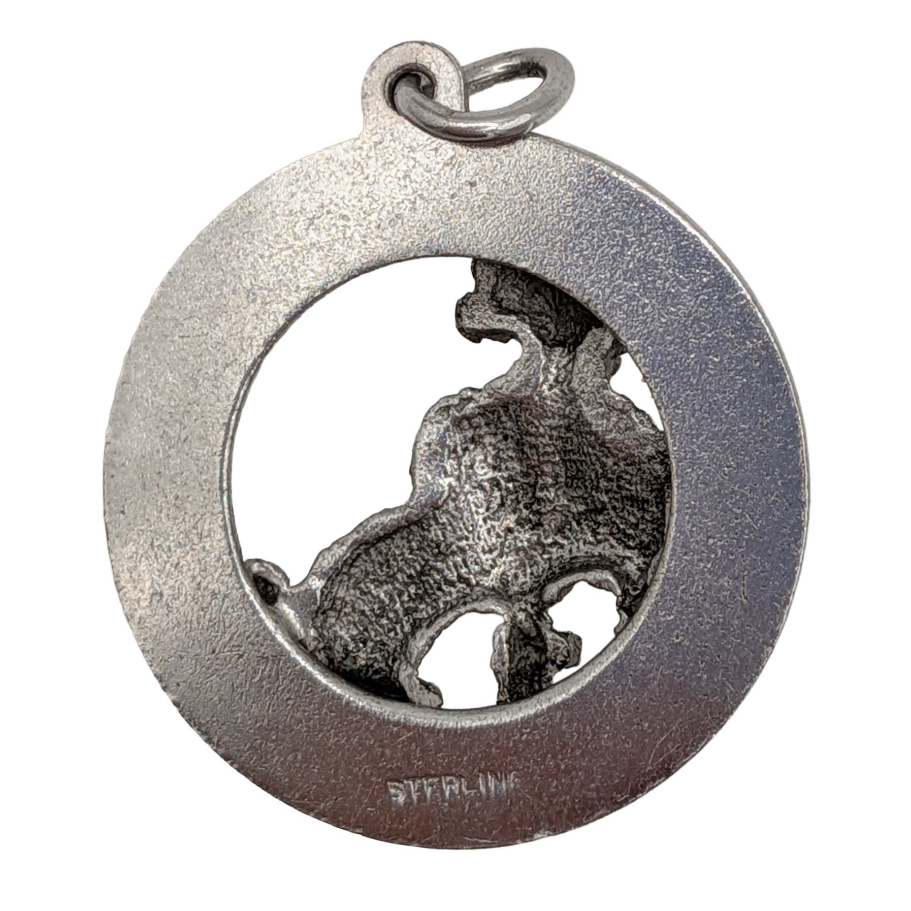 Sterling Silver Poodle Round Charm