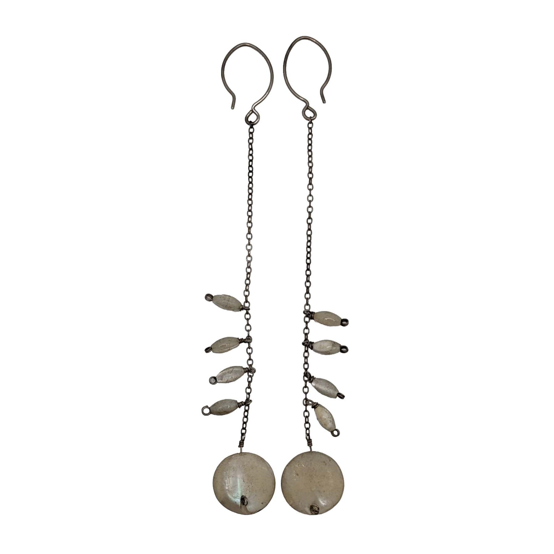 Sterling Silver Mother Of Pearl Dangle Earrings