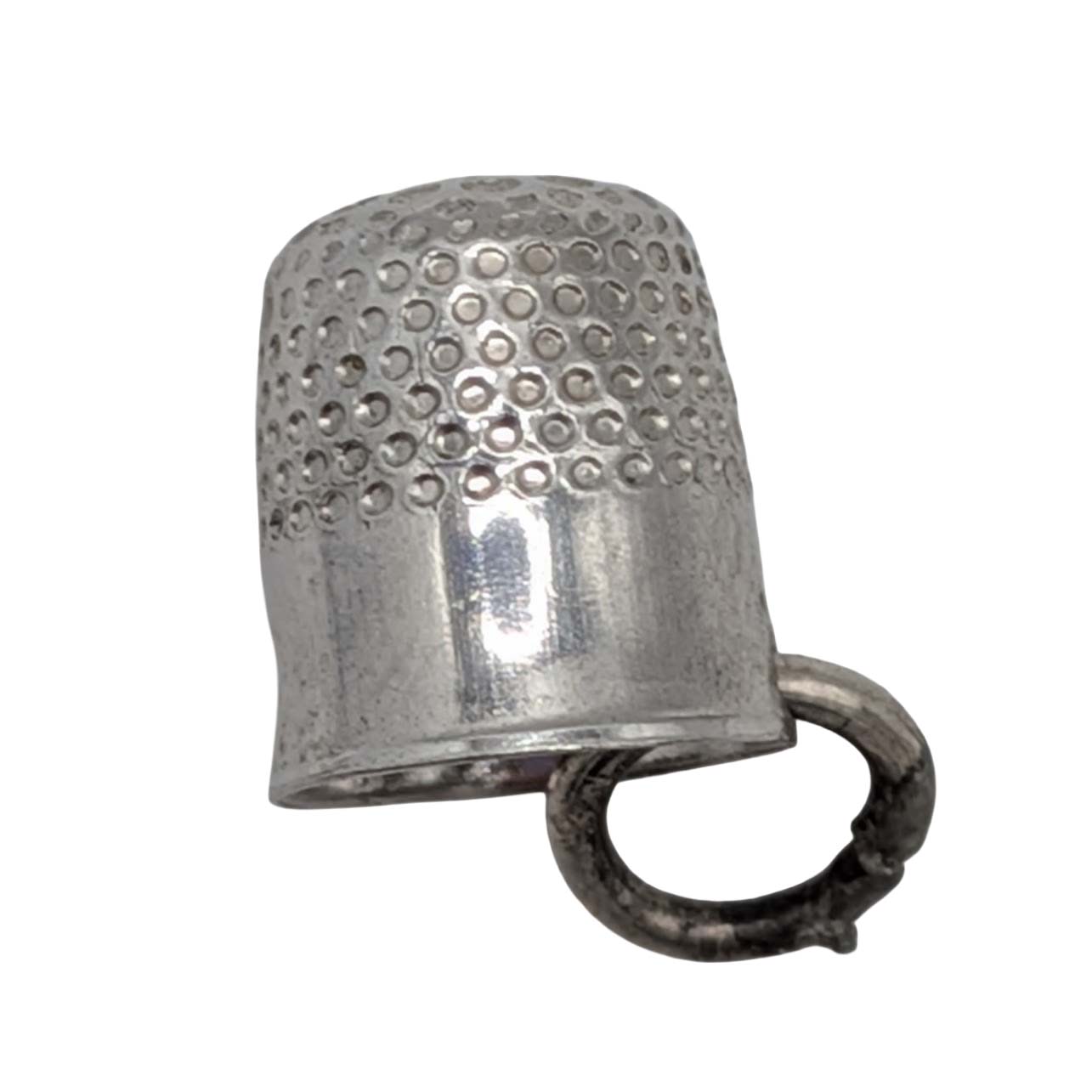 Signed Sterling Silver Thimble Charm