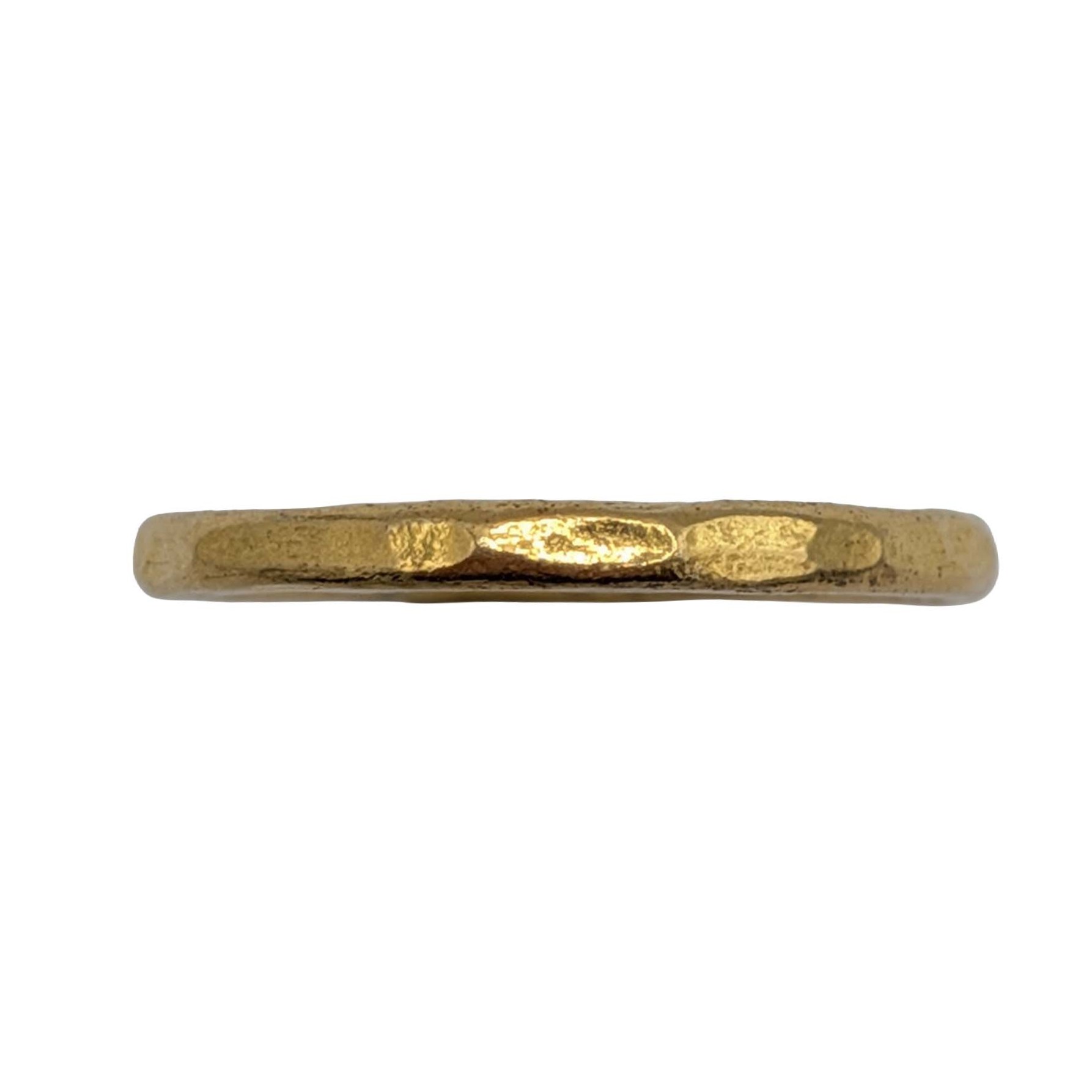 Signed Gold Over Sterling Silver Hammered Band Ring Sz. 8.75