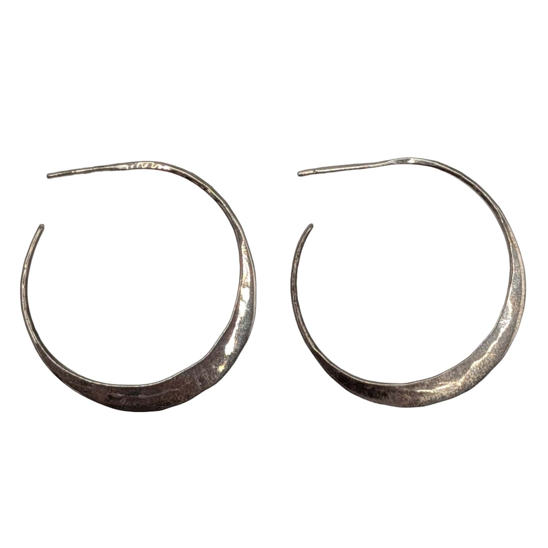 Sterling Silver Flat Hoop Earrings