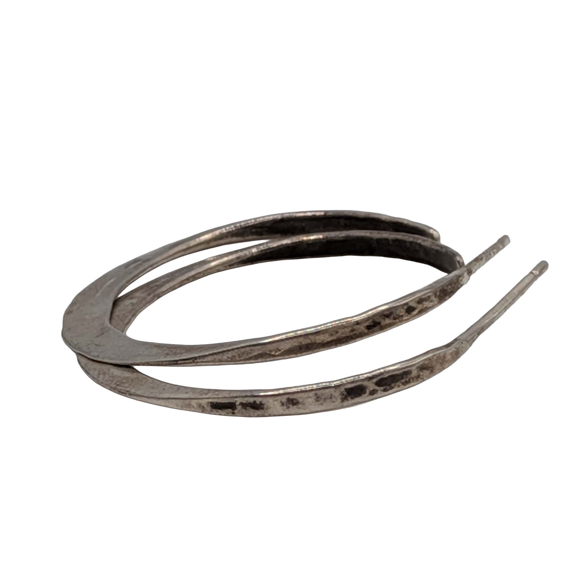 Sterling Silver Flat Hoop Earrings