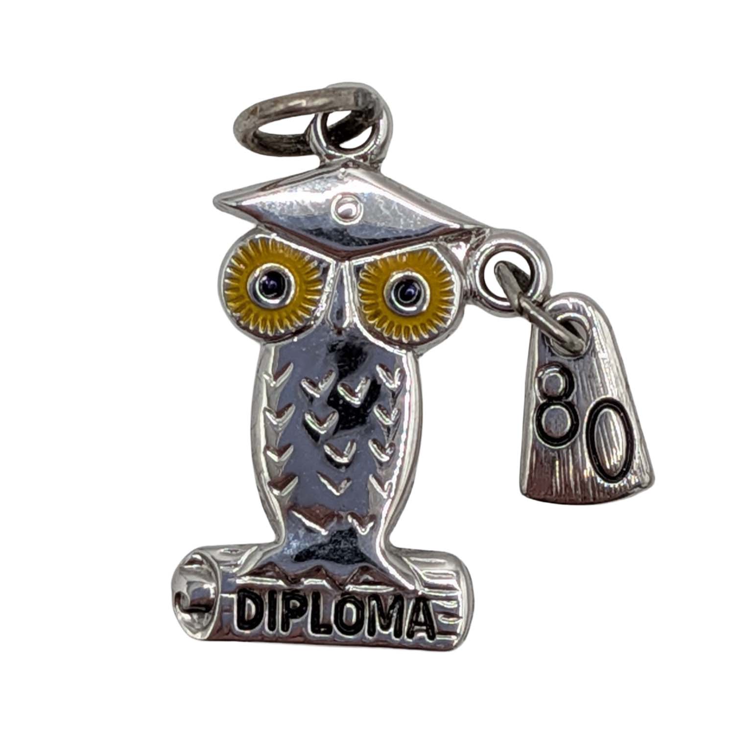 Sterling Silver Graduating Owl Charm