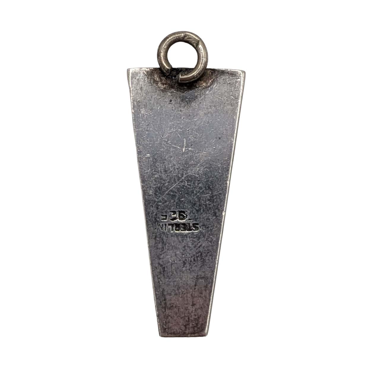 Signed Sterling Silver Mid Century Modernist Mezuzah Pendant