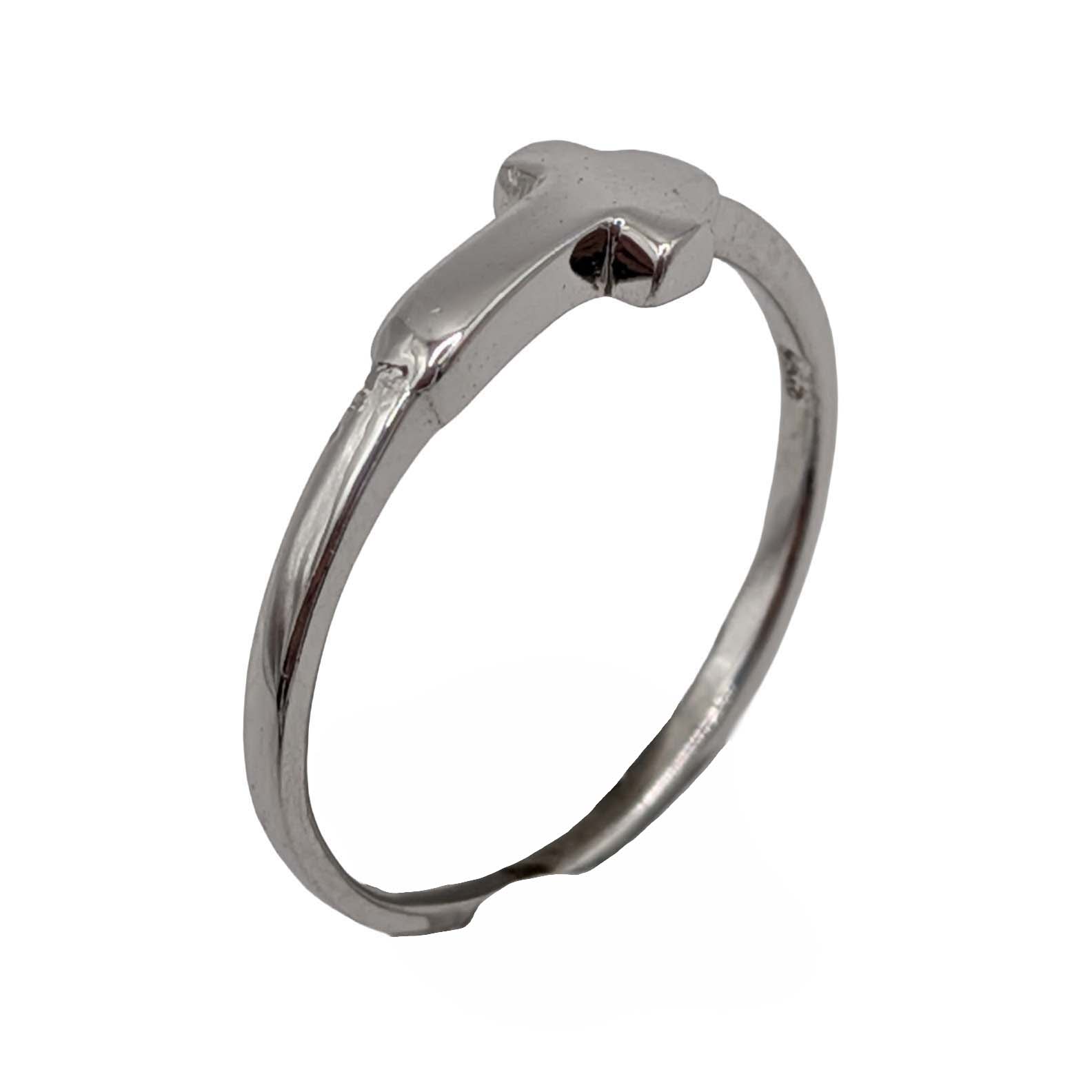 Signed Sterling Silver Cross Band Ring Sz. 5.75