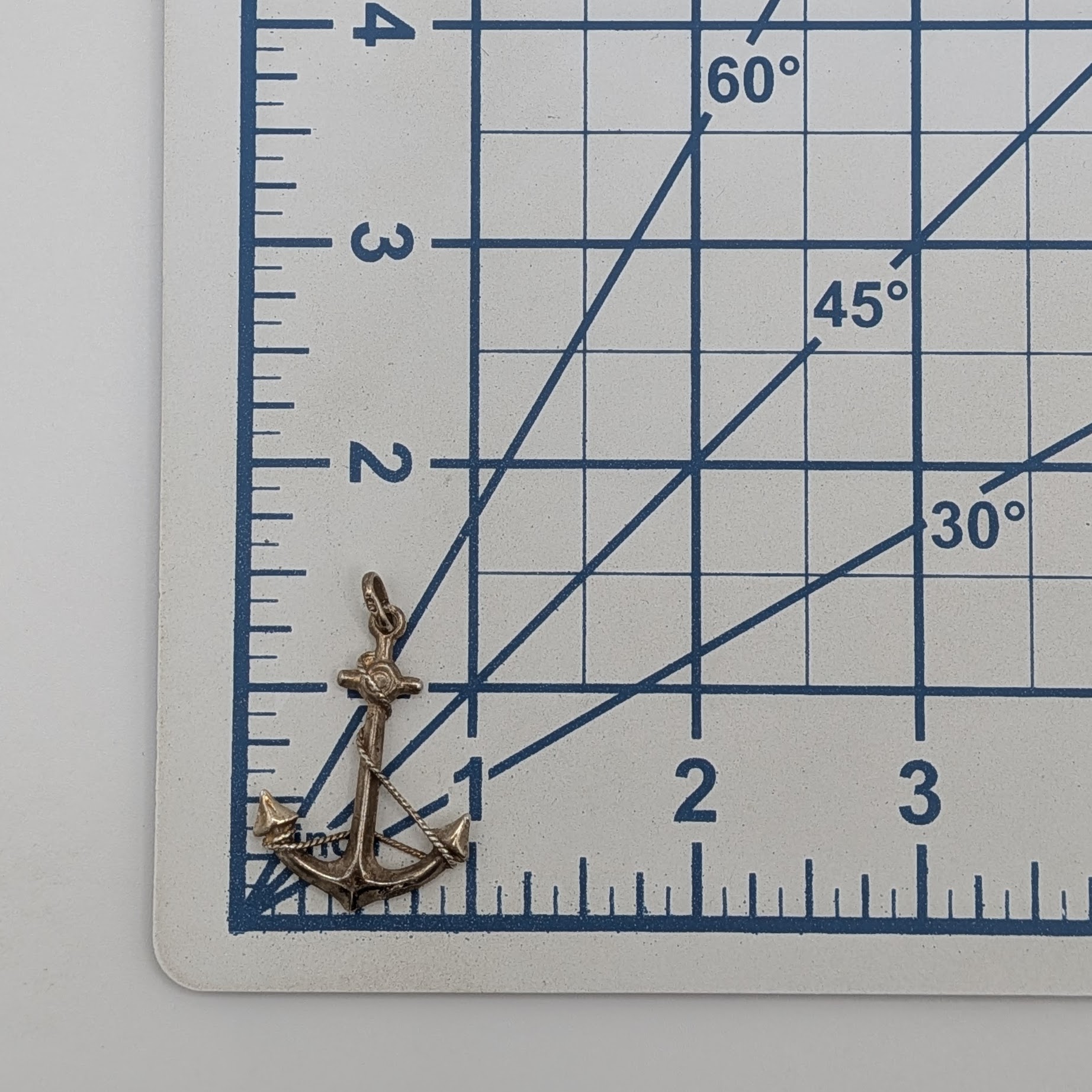 Signed Sterling Silver Rope Wrapped Anchor Pendant