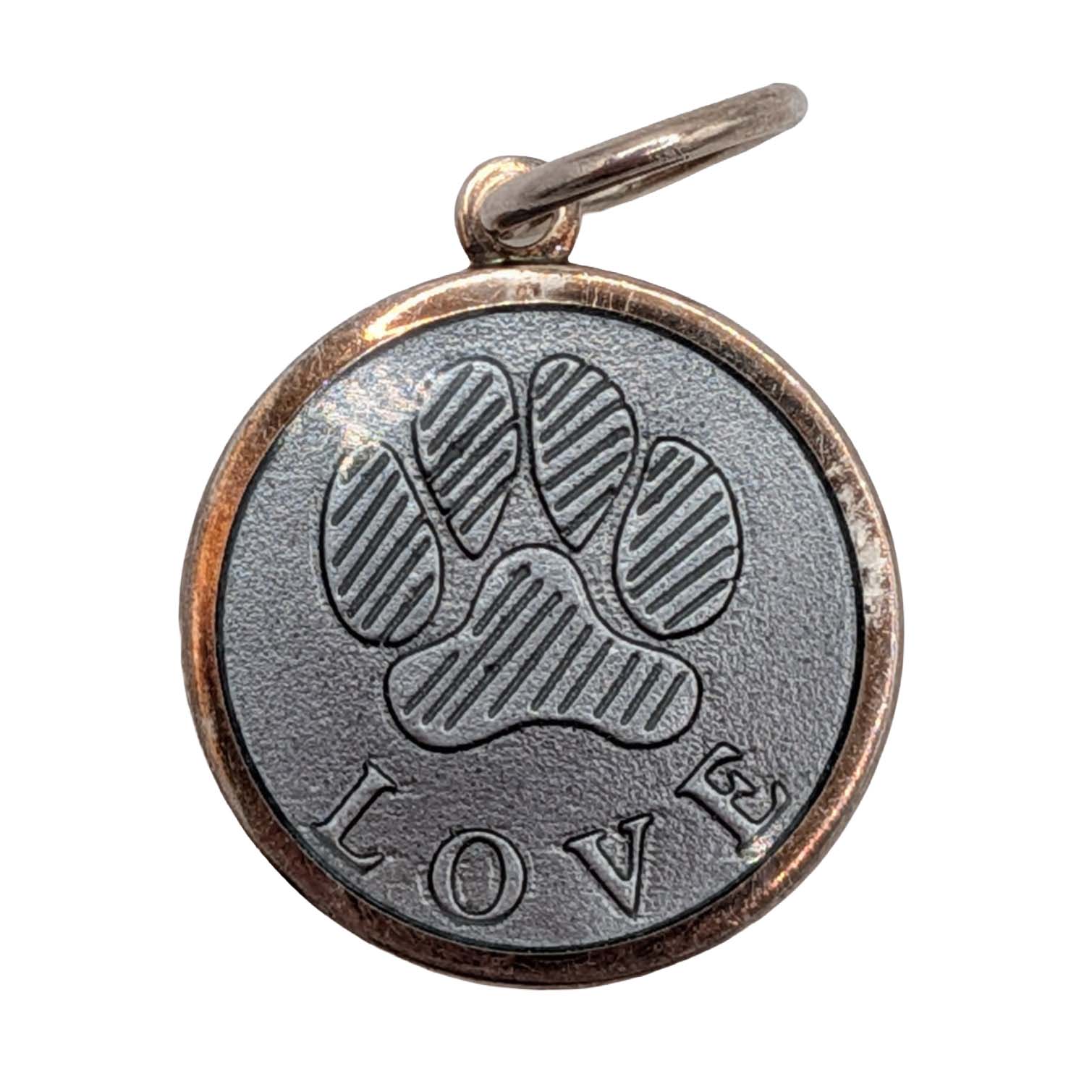 Lola Signed Rose Gold Over Sterling Silver Paw Print Pendant