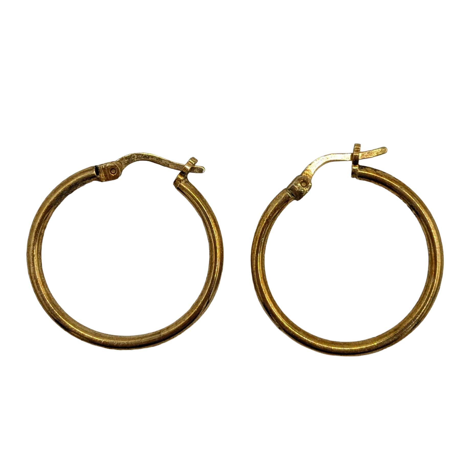 Dyadema Italian Gold Over Signed Sterling Silver Hoop Earrings