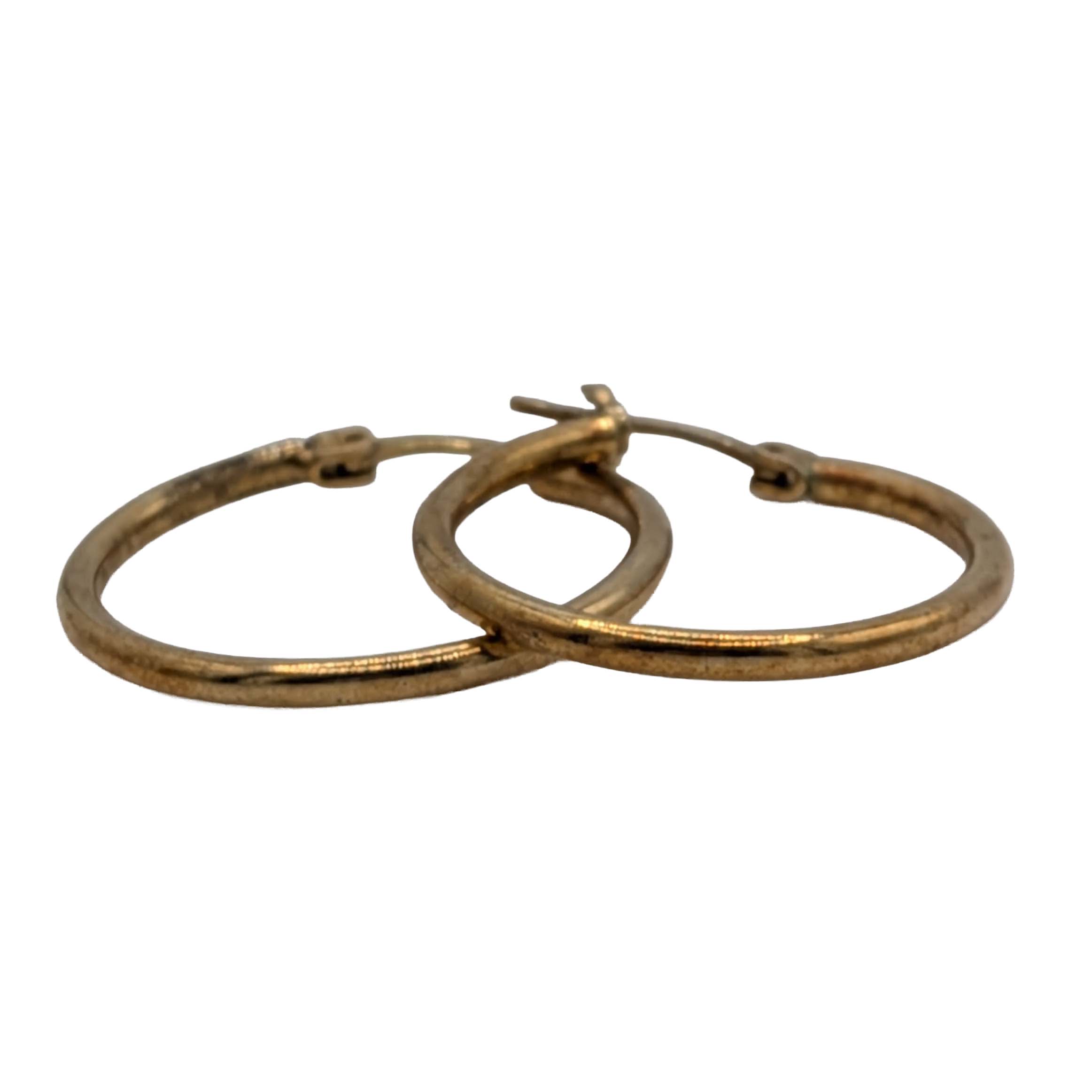 Dyadema Italian Gold Over Signed Sterling Silver Hoop Earrings