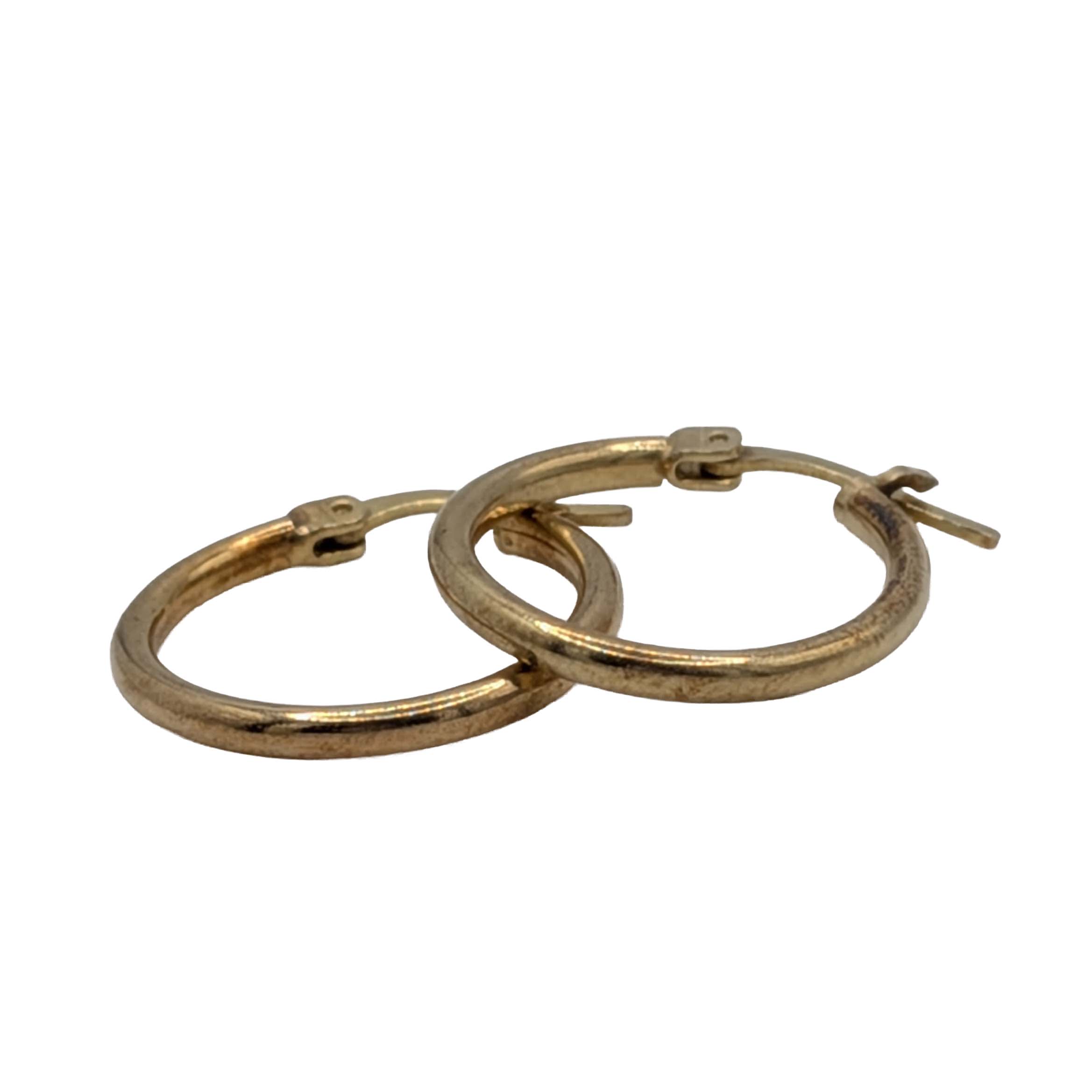 Dyadema Italian Gold Over Signed Sterling Silver Hoop Earrings