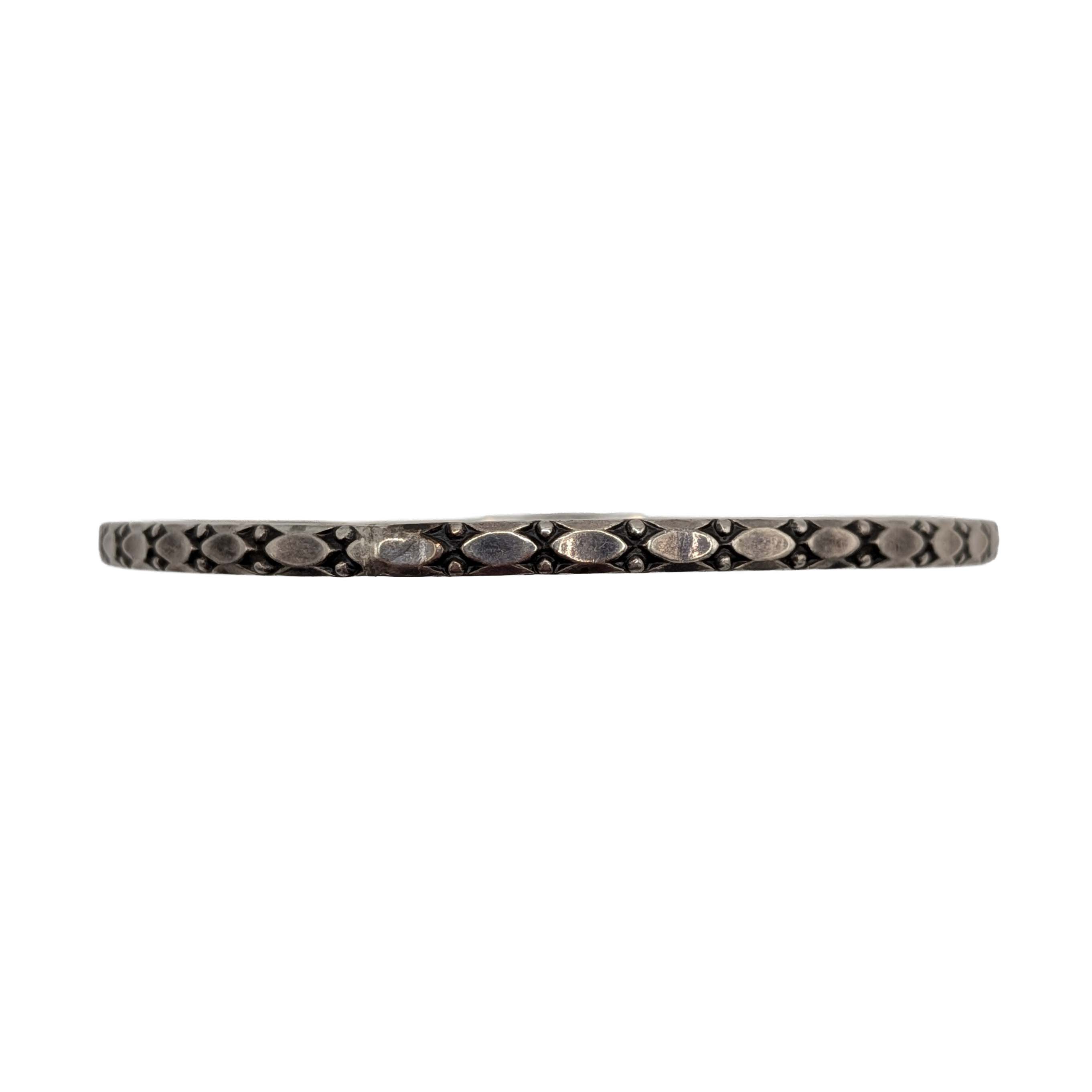 Sterling Silver Decorative Pointed Ovals Bangle Bracelet