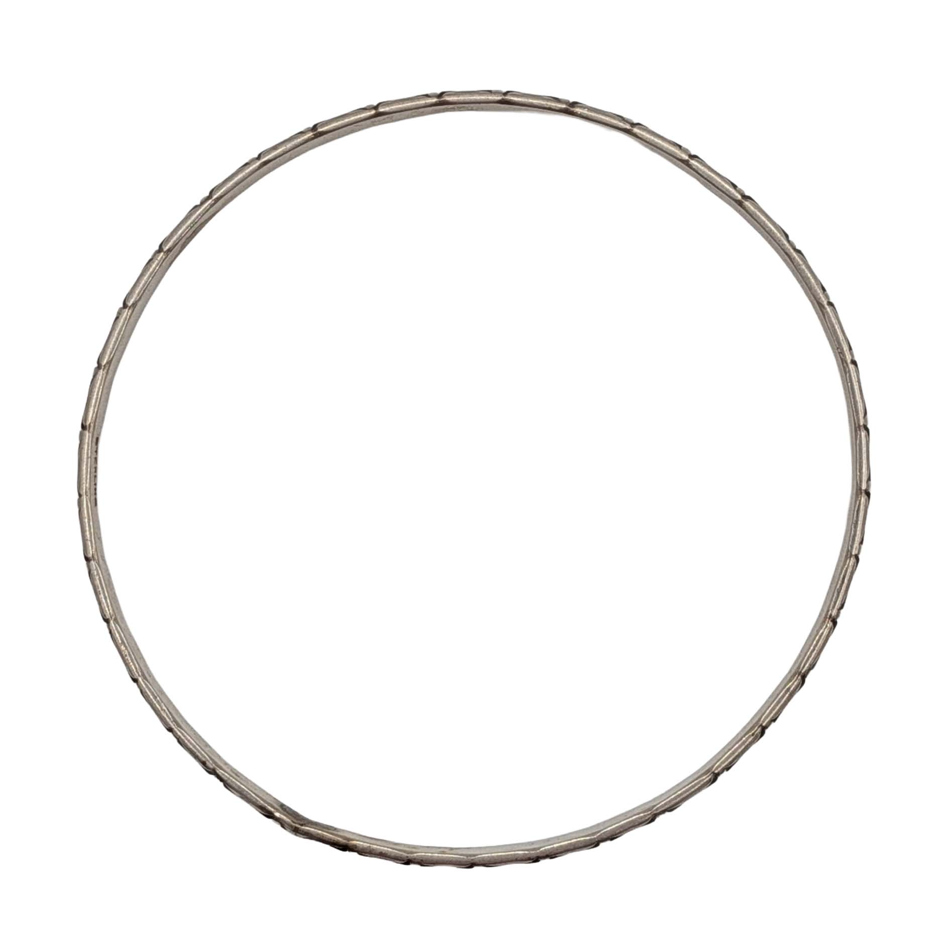 Sterling Silver Decorative Pointed Ovals Bangle Bracelet