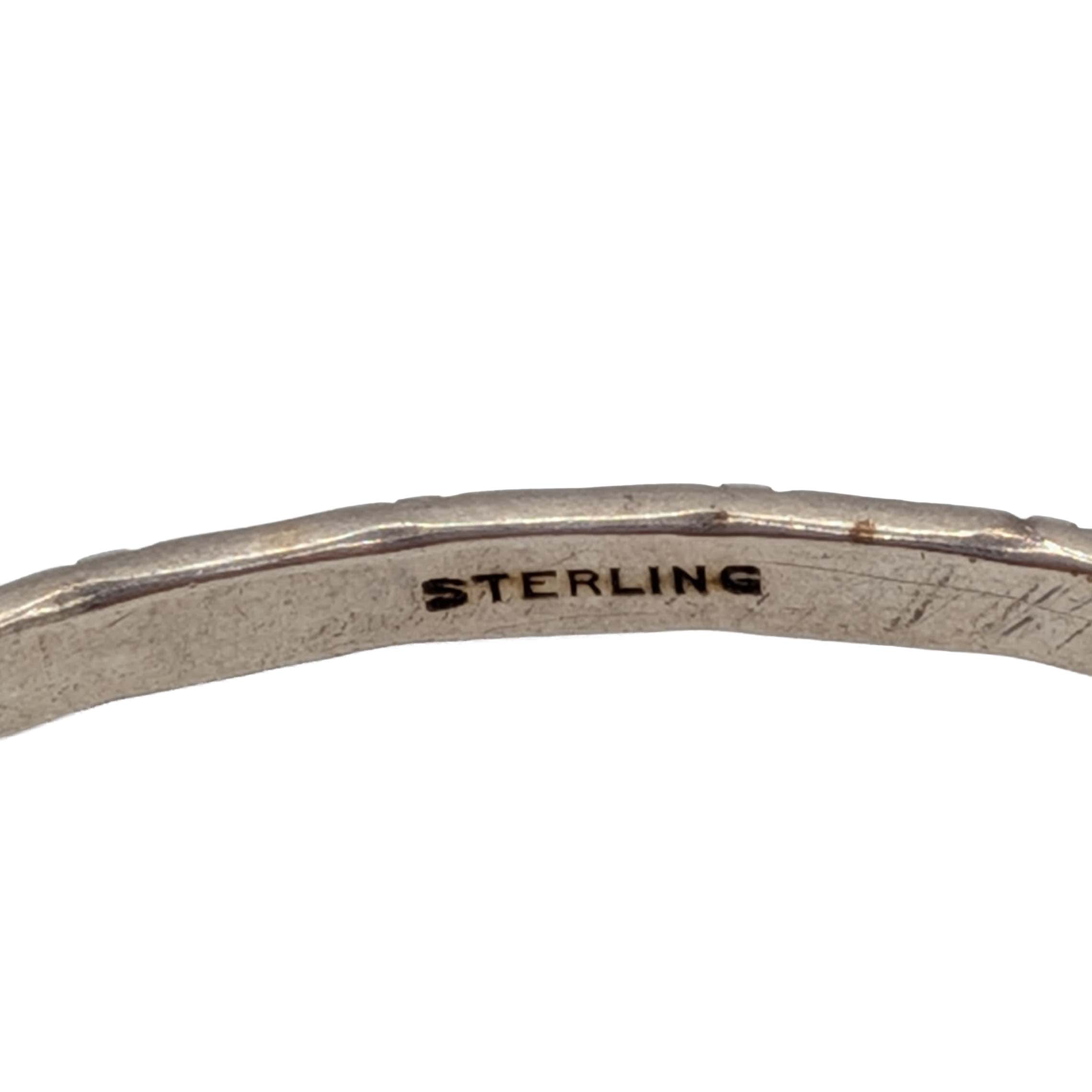 Sterling Silver Decorative Pointed Ovals Bangle Bracelet