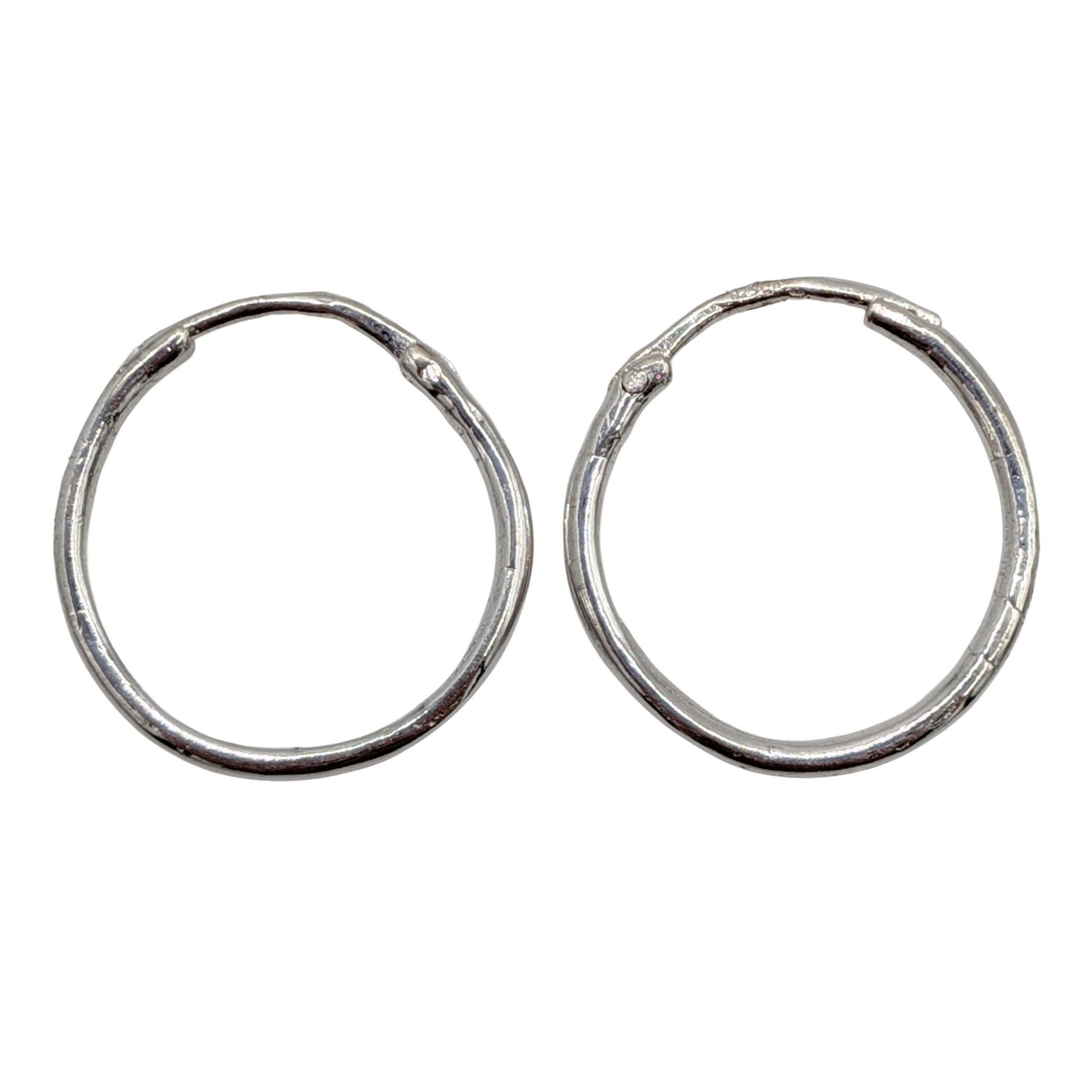 Signed Sterling Silver Small Hoop Earrings