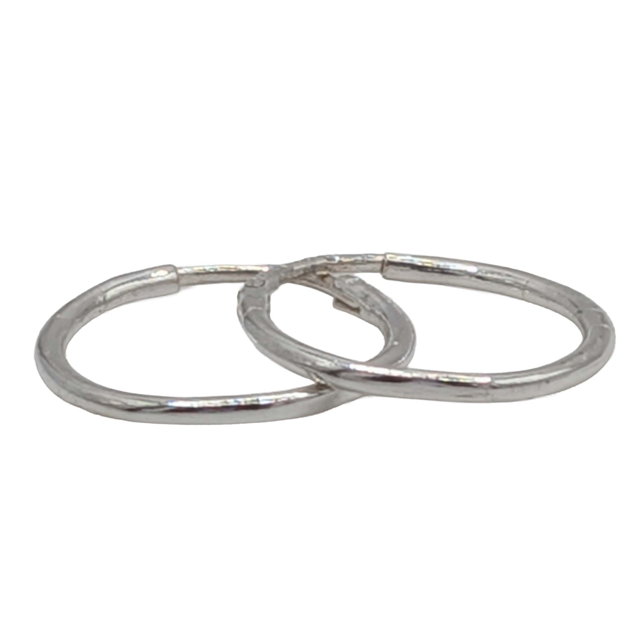 Signed Sterling Silver Small Hoop Earrings