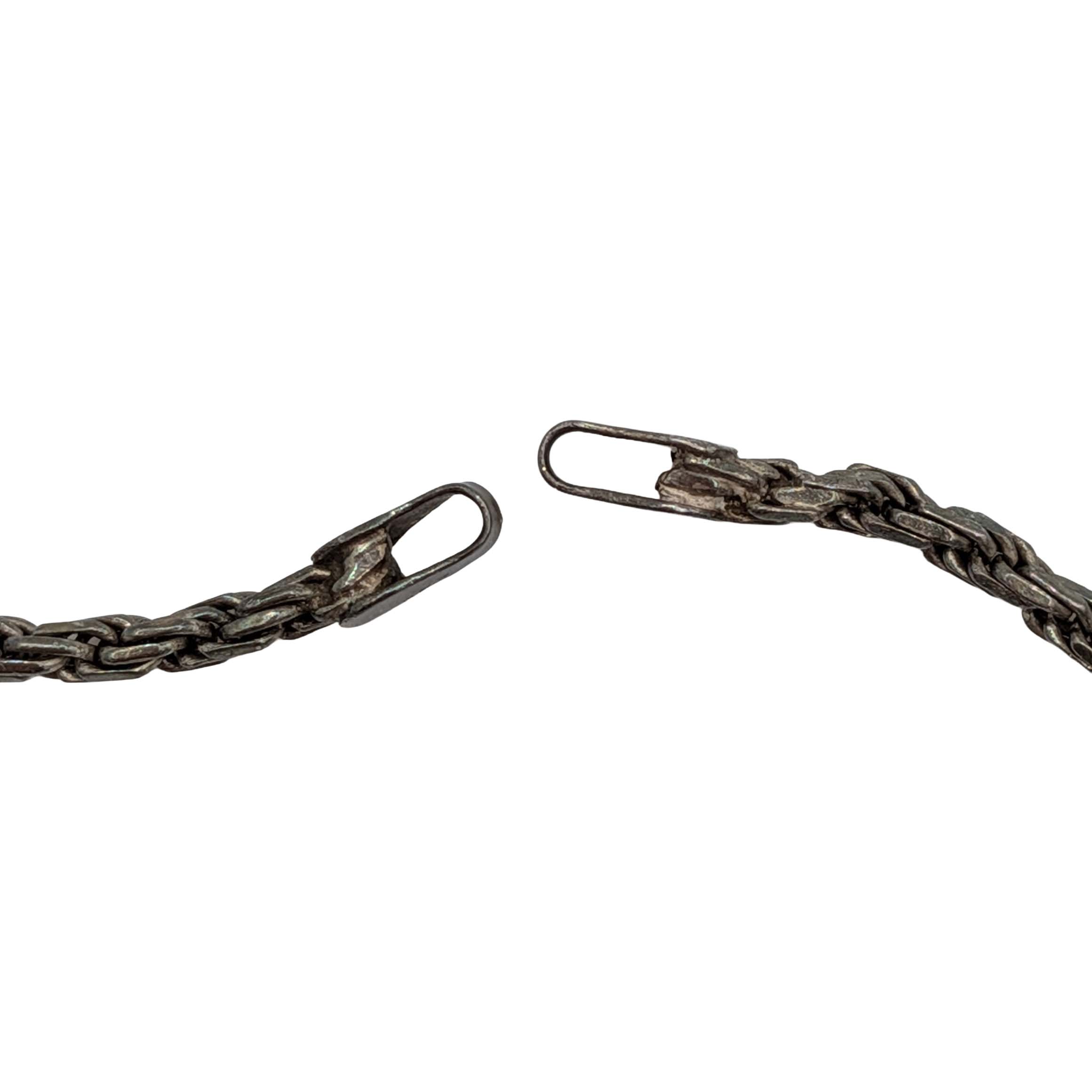Italian Signed Sterling Silver Rope Chain Bracelet
