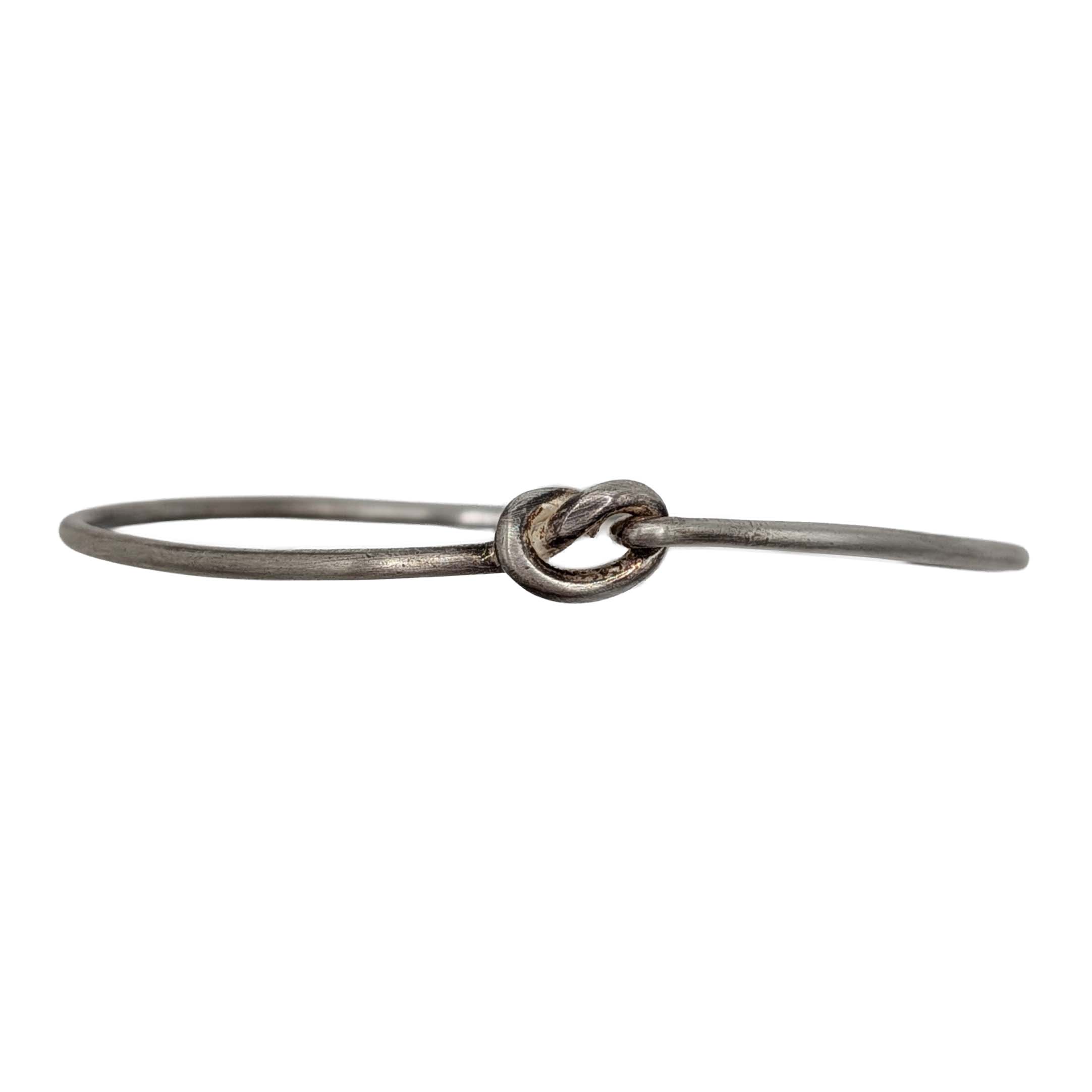 Signed Sterling Silver Knot Style Bangle Bracelet