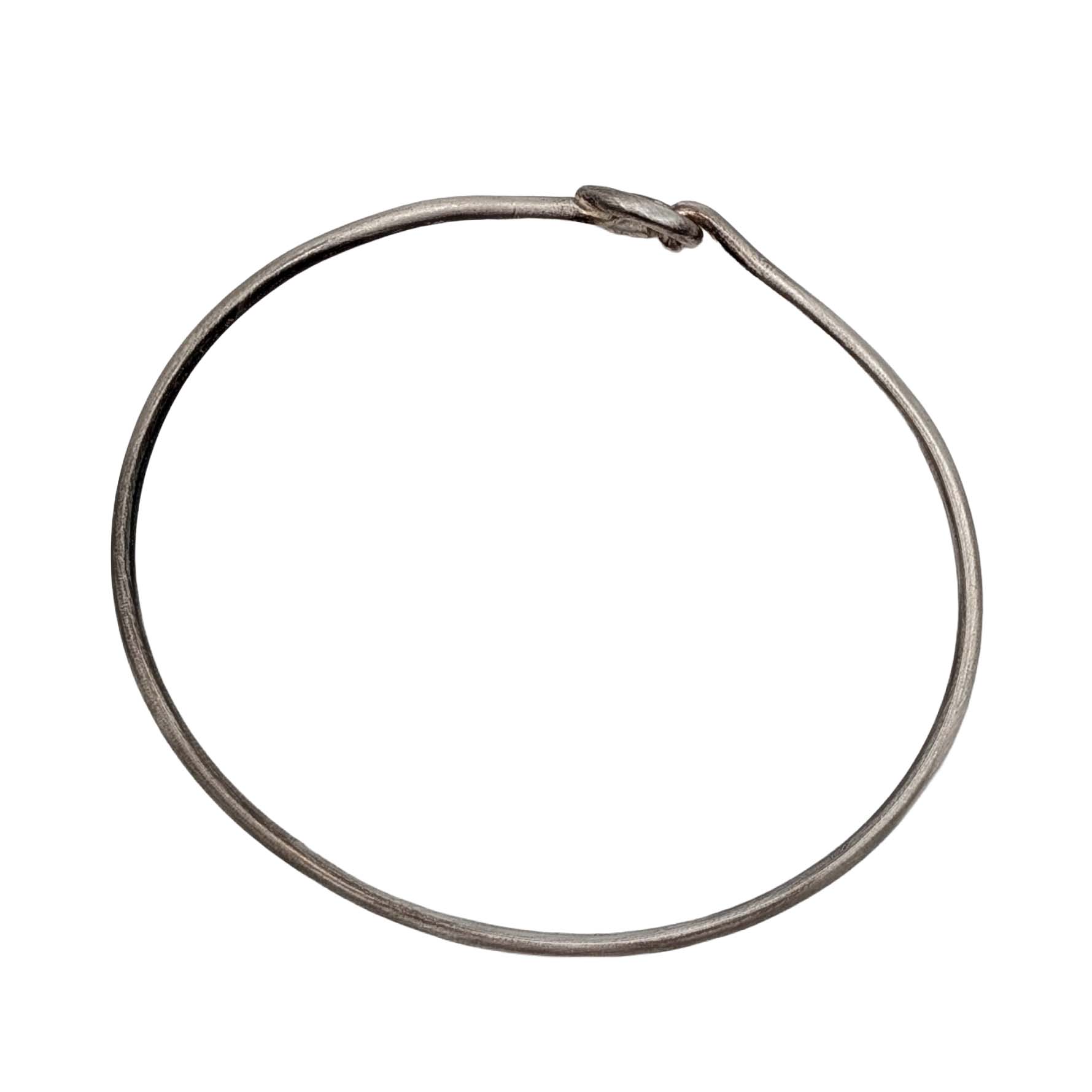 Signed Sterling Silver Knot Style Bangle Bracelet