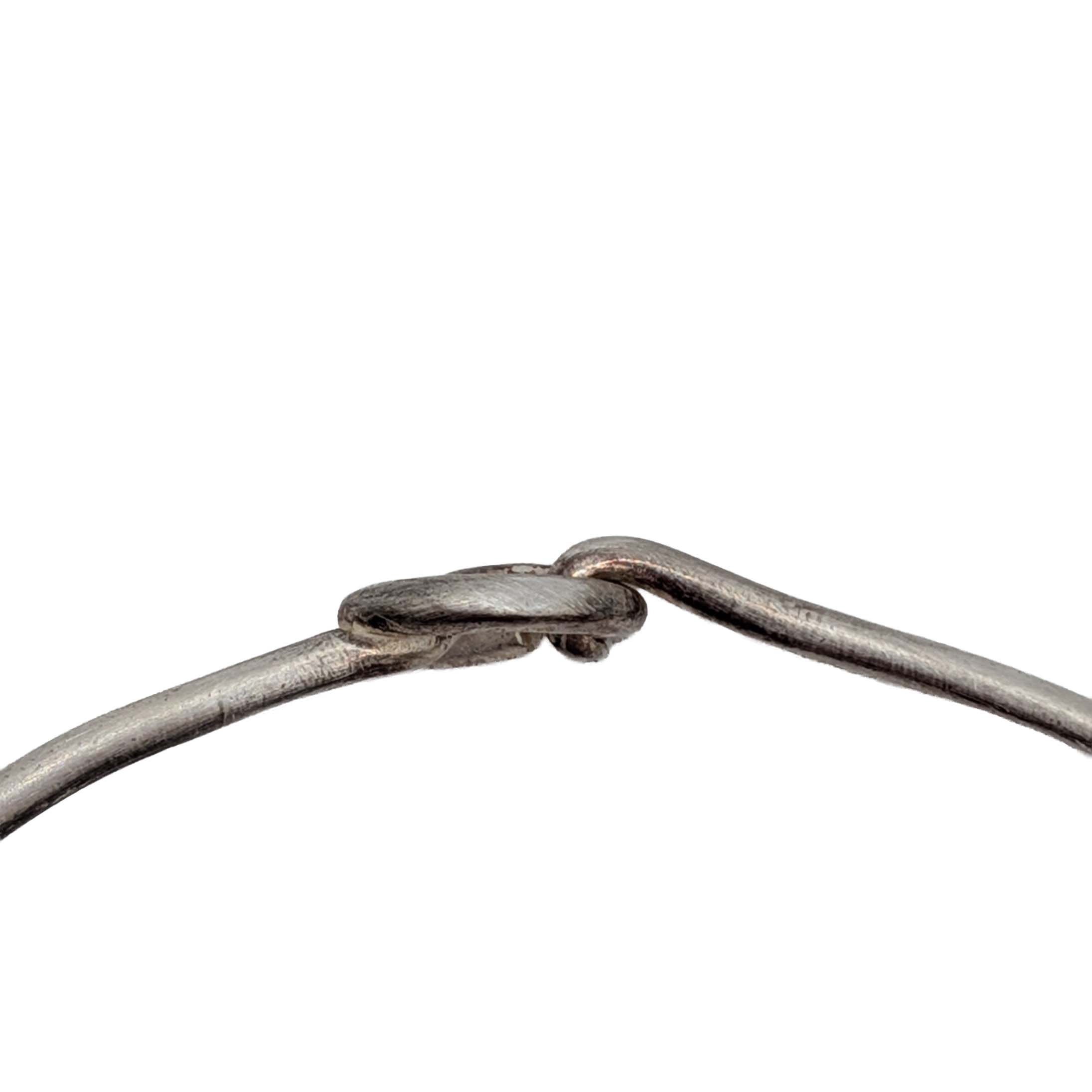 Signed Sterling Silver Knot Style Bangle Bracelet