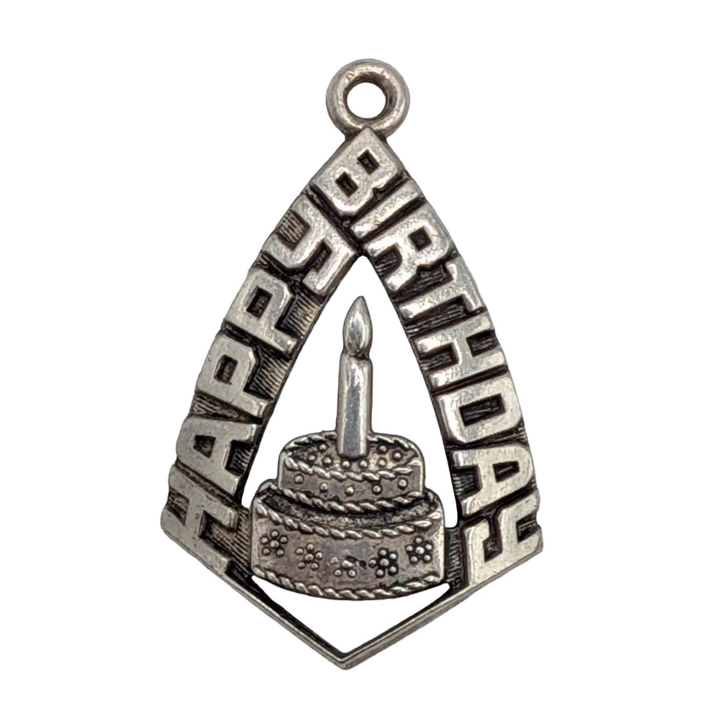 Beau Sterling Silver "Happy Birthday" Cake Charm